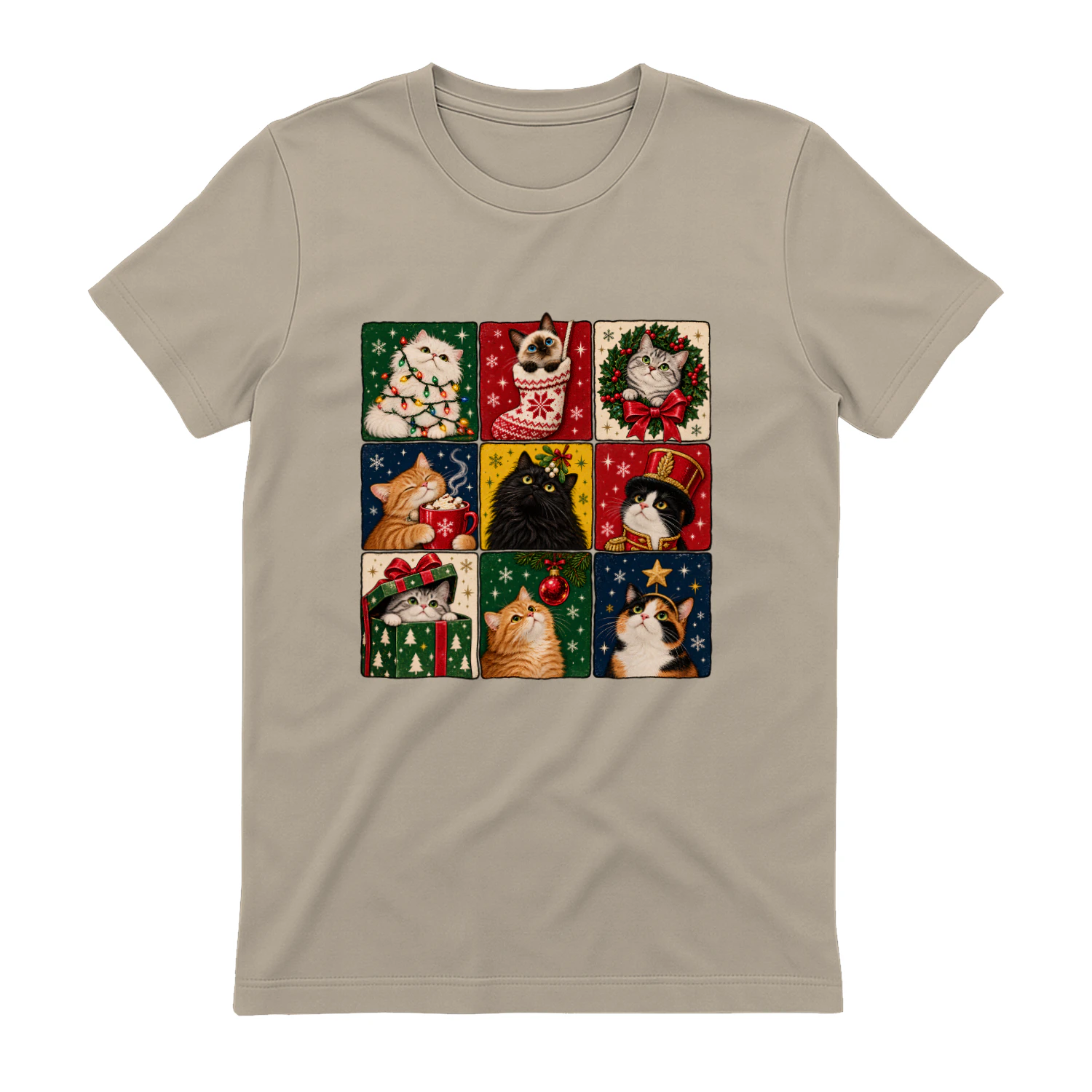 Vintage Christmas Cats T-Shirt – Cute Holiday Cat Lover Tee