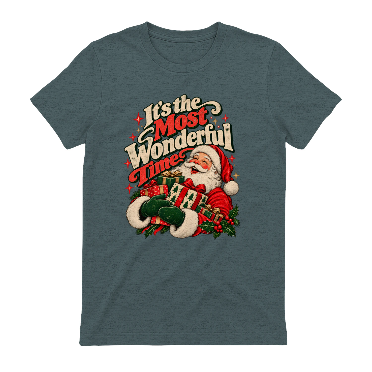It's the Most Wonderful Time Vintage Santa Christmas T-Shirt