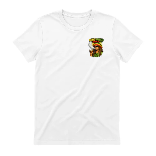 Good Vibes Only Reggae Graphic T-Shirt | Vintage Rasta Front Print Unisex Tee