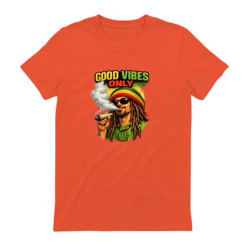 Good Vibes Only Reggae Graphic T-Shirt | Front & Back Print | Unisex Streetwear Tee