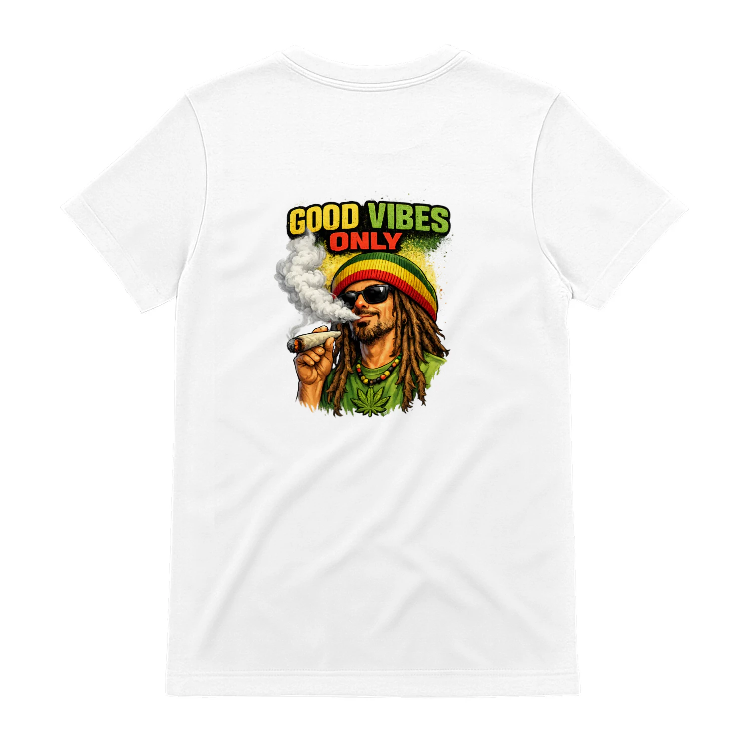 Good Vibes Only Reggae Graphic T-Shirt | Vintage Rasta Front Print Unisex Tee