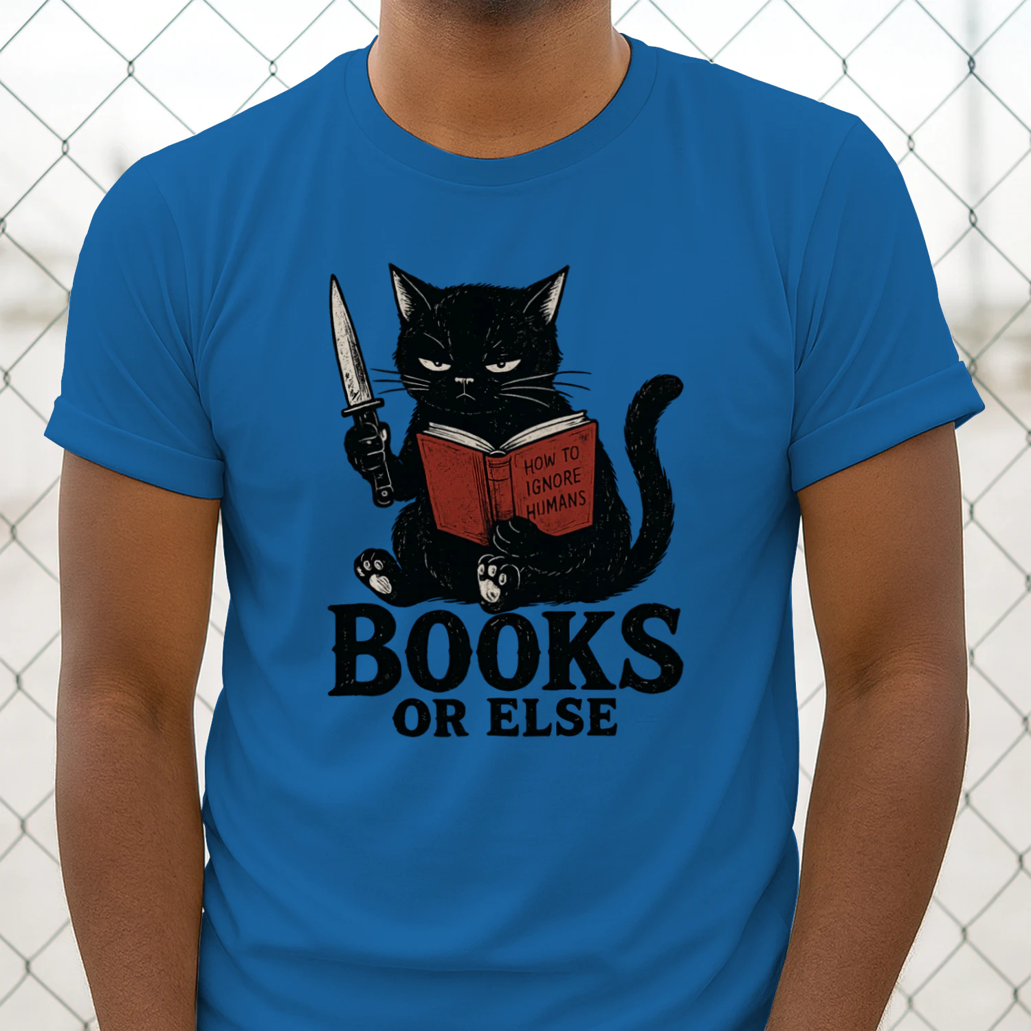 Books or Else – Introvert Cat Graphic Tee |JOMINAFY®