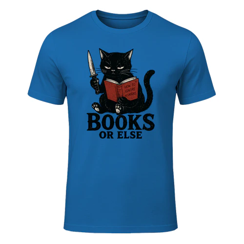 Books or Else – Introvert Cat Graphic Tee