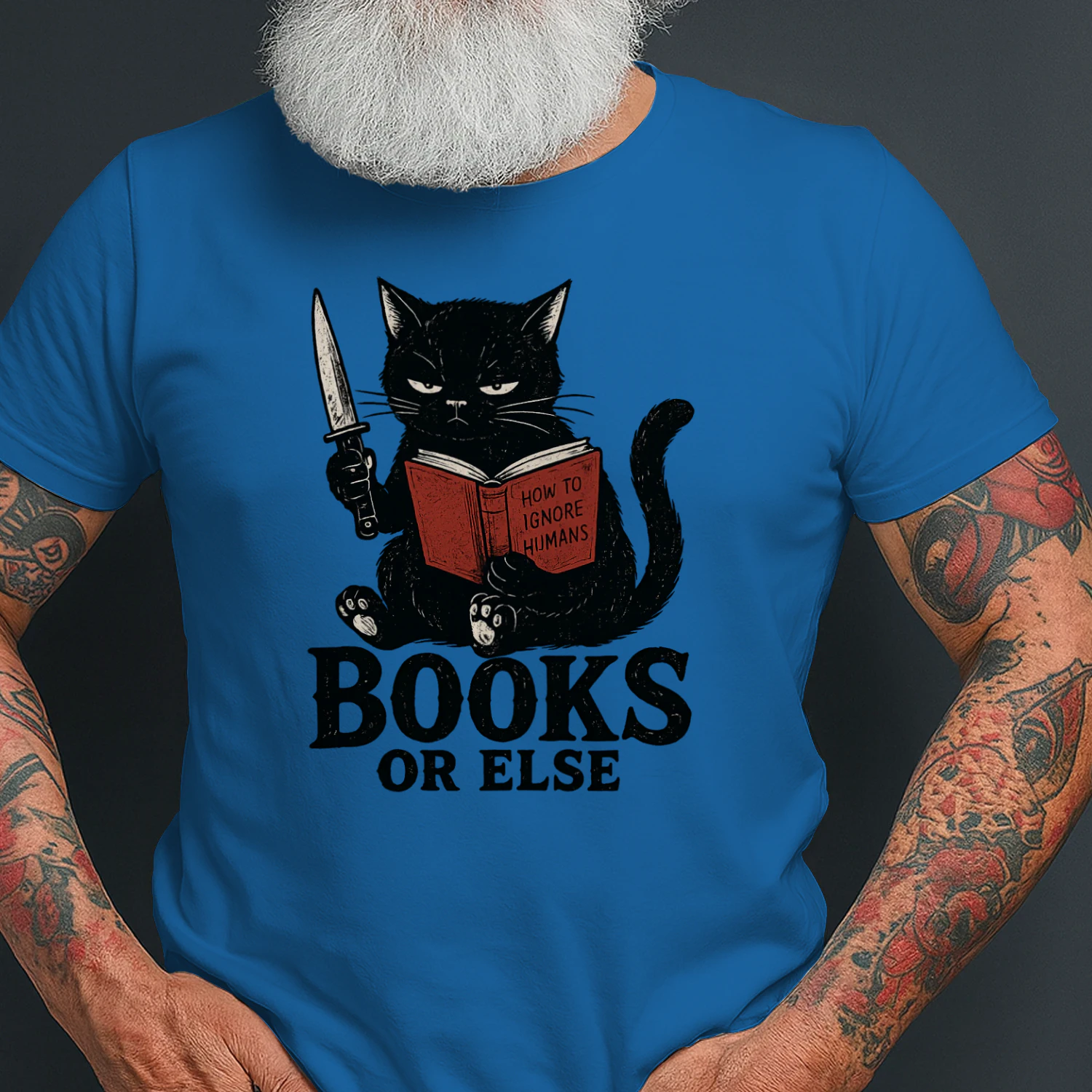 Books or Else – Introvert Cat Graphic Tee |JOMINAFY®