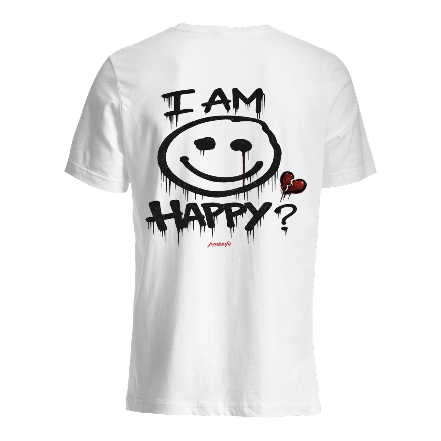 I Am Happy? Dripping Smile Graphic T-Shirt | Dark Streetwear Oversized Tee|JOMINAFY®