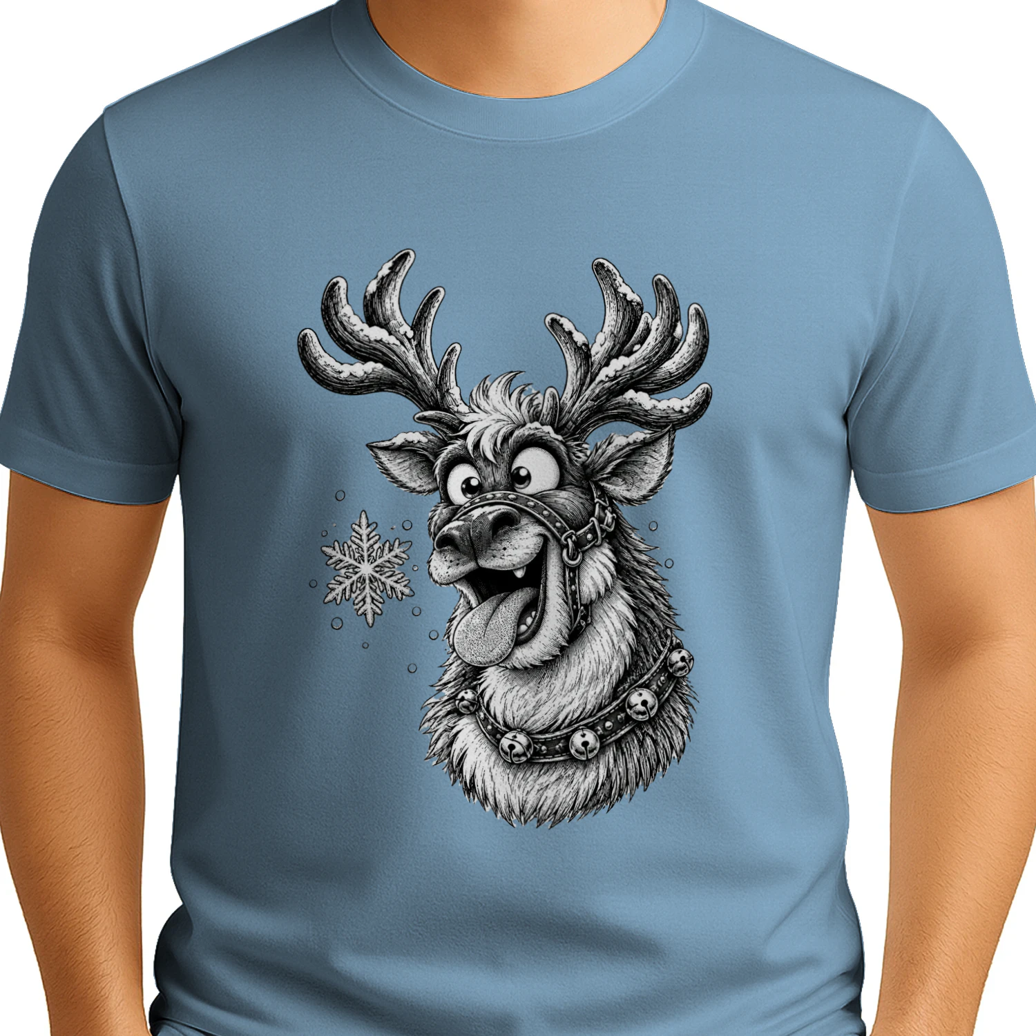 Funny Christmas Reindeer T-Shirt, Vintage Retro Reindeer Graphic Tee, Cute Winter Holiday Shirt, Christmas Gift for Men and Women