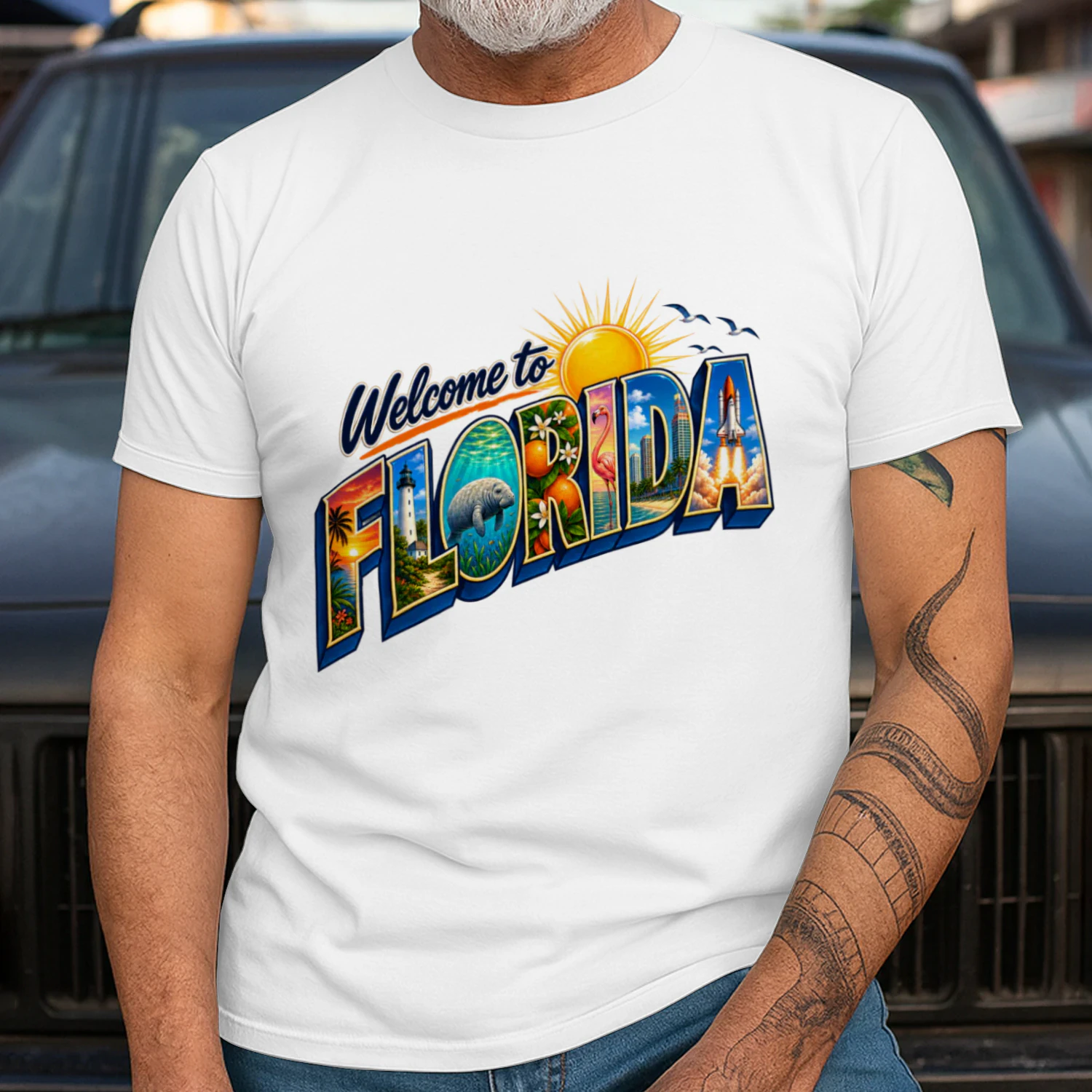 Welcome to Florida Retro Travel T-Shirt | Vintage Sunshine State Graphic Tee