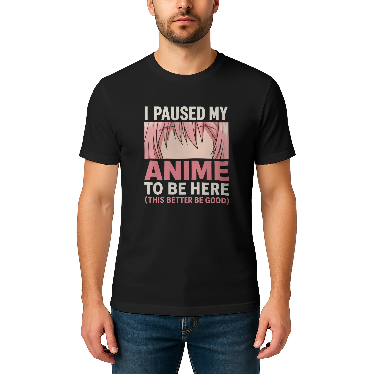 🎌 I Paused My Anime To Be Here Funny Anime Fan T-Shirt – Otaku Graphic Tee for Anime Lovers, Get Yours!