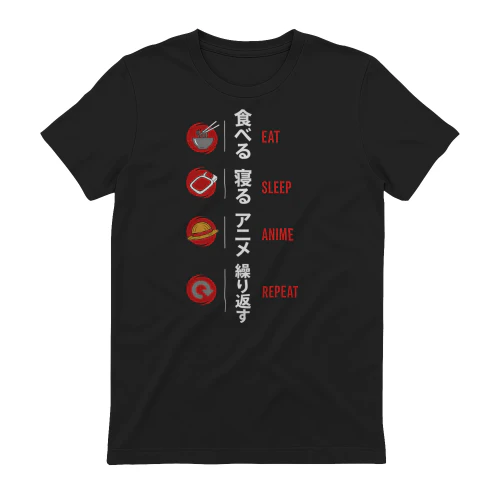 🎌 Eat Sleep Anime Repeat Shirt – Japanese Anime Lover Graphic Tee for Otaku Fans, Manga Enthusiasts & Anime Convention Wear | Get Yours!