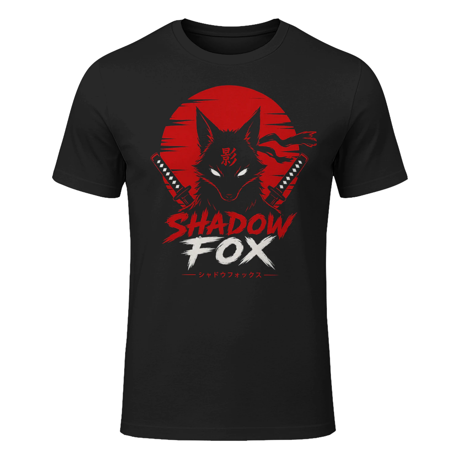 Shadow Fox Samurai T-Shirt – Japanese Anime Style Graphic Tee