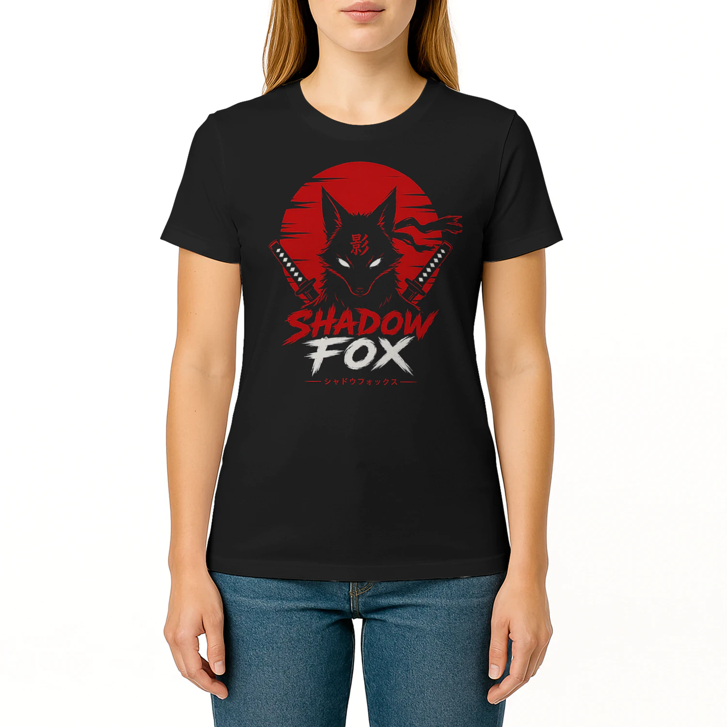 Shadow Fox Samurai T-Shirt – Japanese Anime Style Graphic Tee