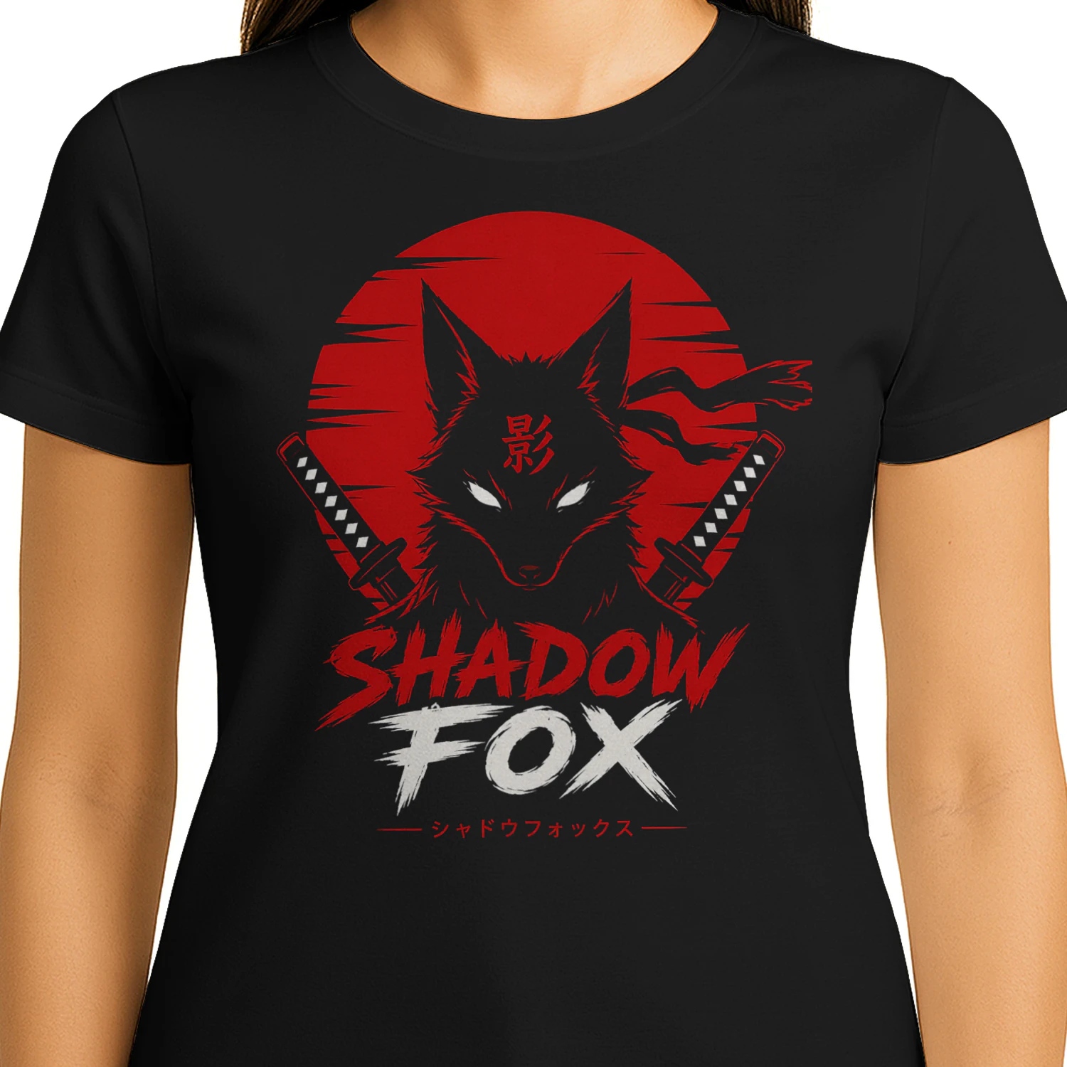 Shadow Fox Samurai T-Shirt – Japanese Anime Style Graphic Tee