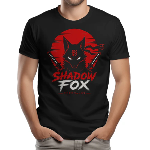Shadow Fox Samurai Shirt – Japanese Warrior Fox Graphic Tee