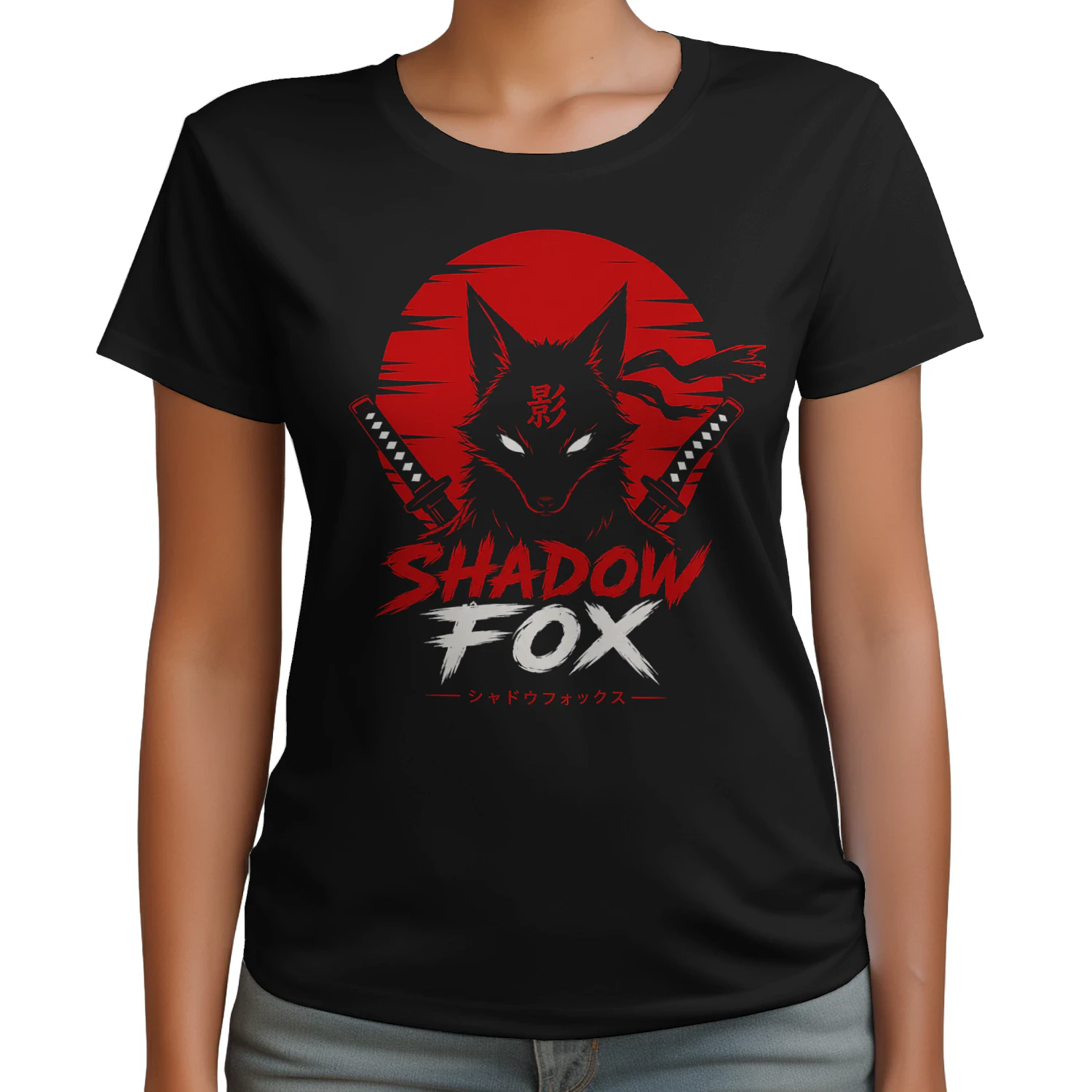 Shadow Fox Samurai T-Shirt – Japanese Anime Style Graphic Tee