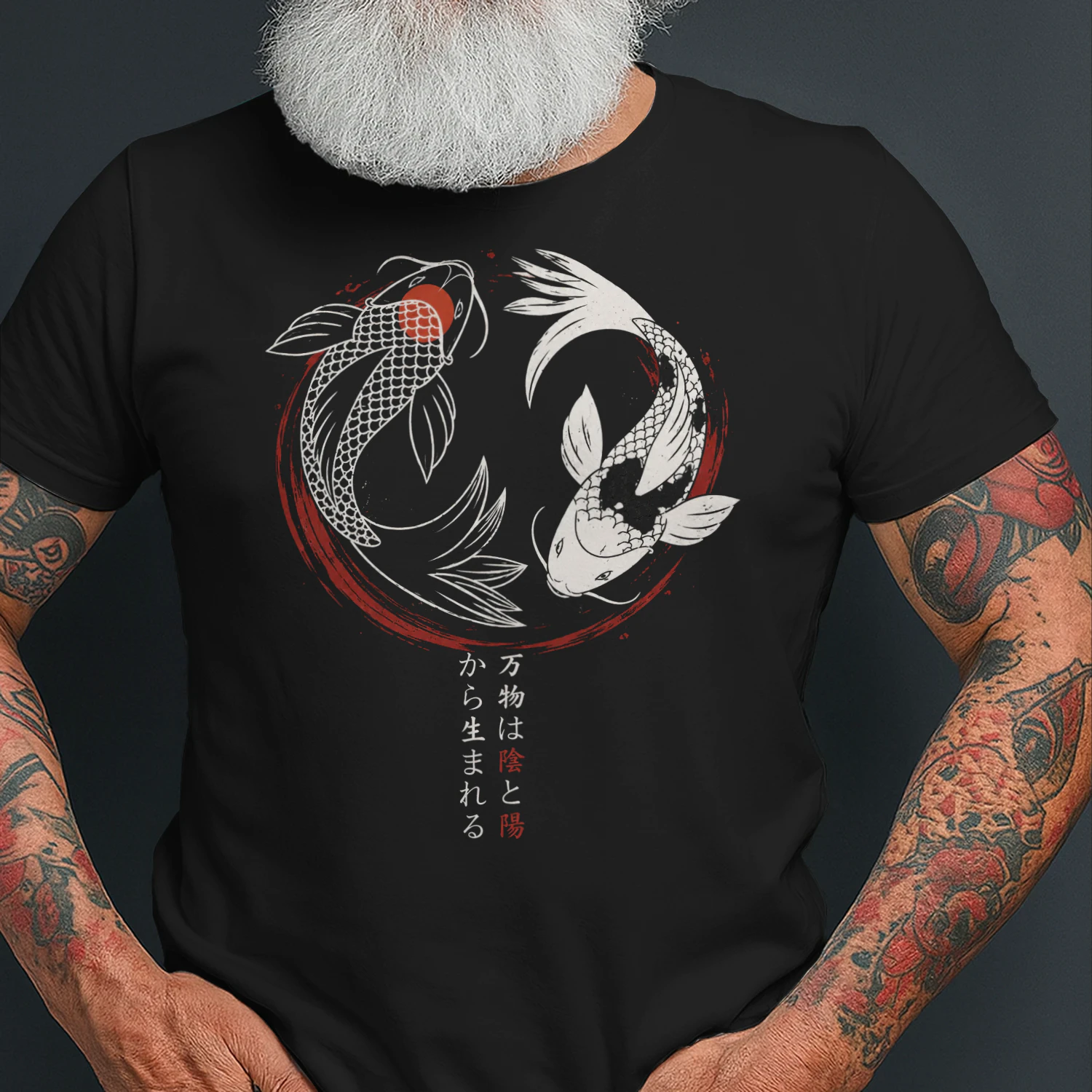 🎏 Koi Fish Yin Yang Japanese Streetwear T-Shirt – Vintage Harajuku Graphic Tee for Men & Women 🖤 Get Yours Today!