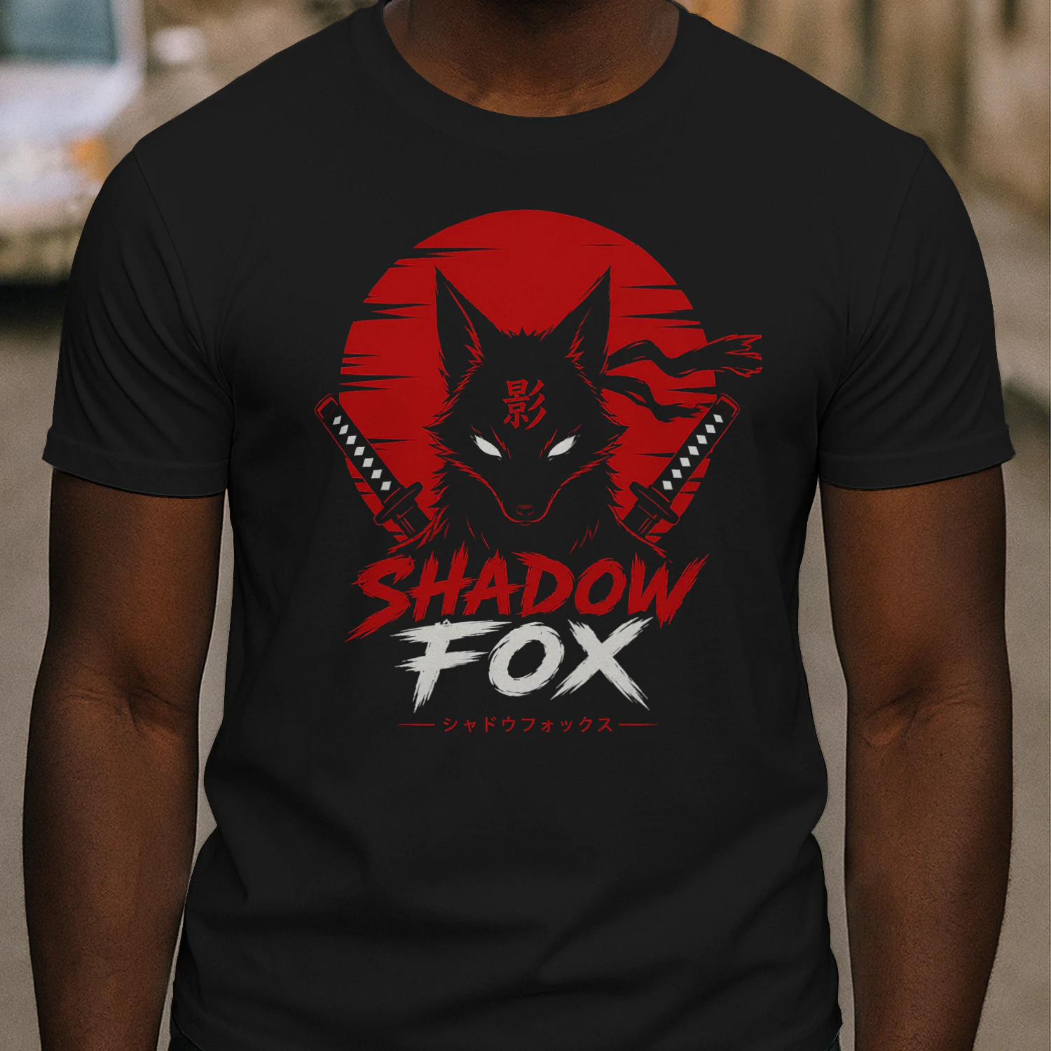 Shadow Fox Samurai T-Shirt – Japanese Anime Style Graphic Tee
