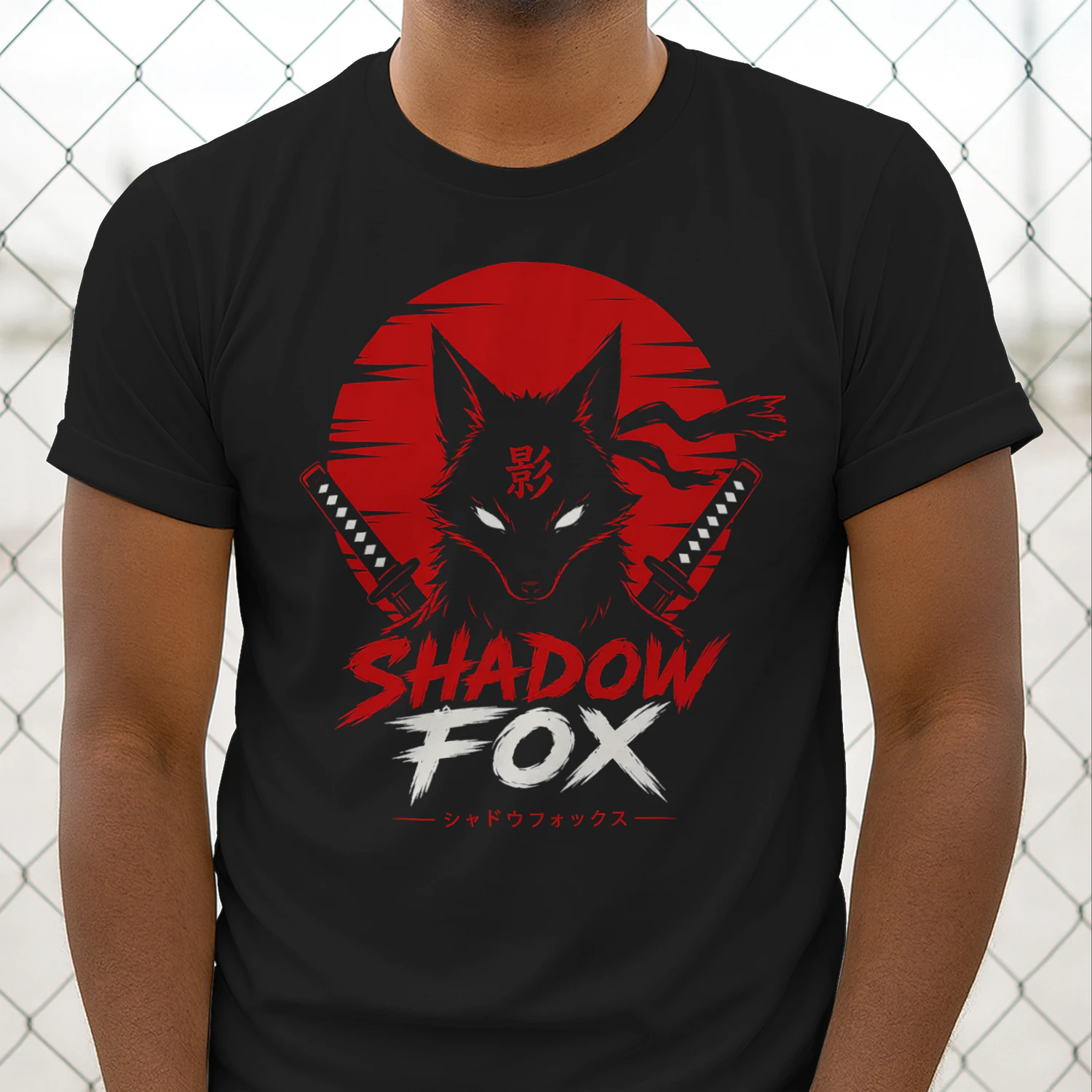 Shadow Fox Samurai T-Shirt – Japanese Anime Style Graphic Tee
