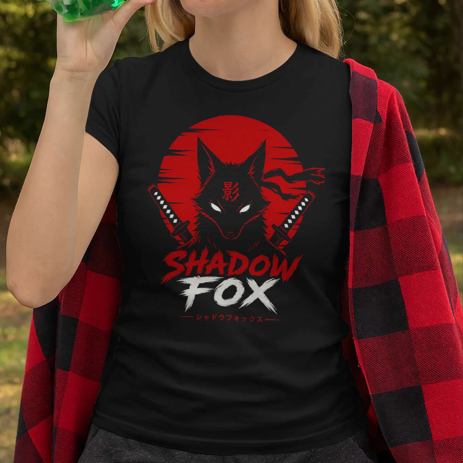 Shadow Fox Samurai T-Shirt – Japanese Anime Style Graphic Tee
