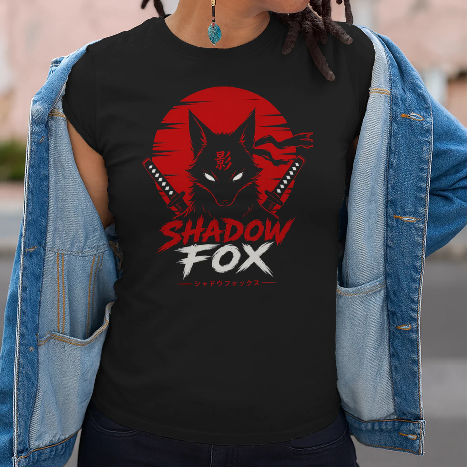 Shadow Fox Samurai T-Shirt – Japanese Anime Style Graphic Tee