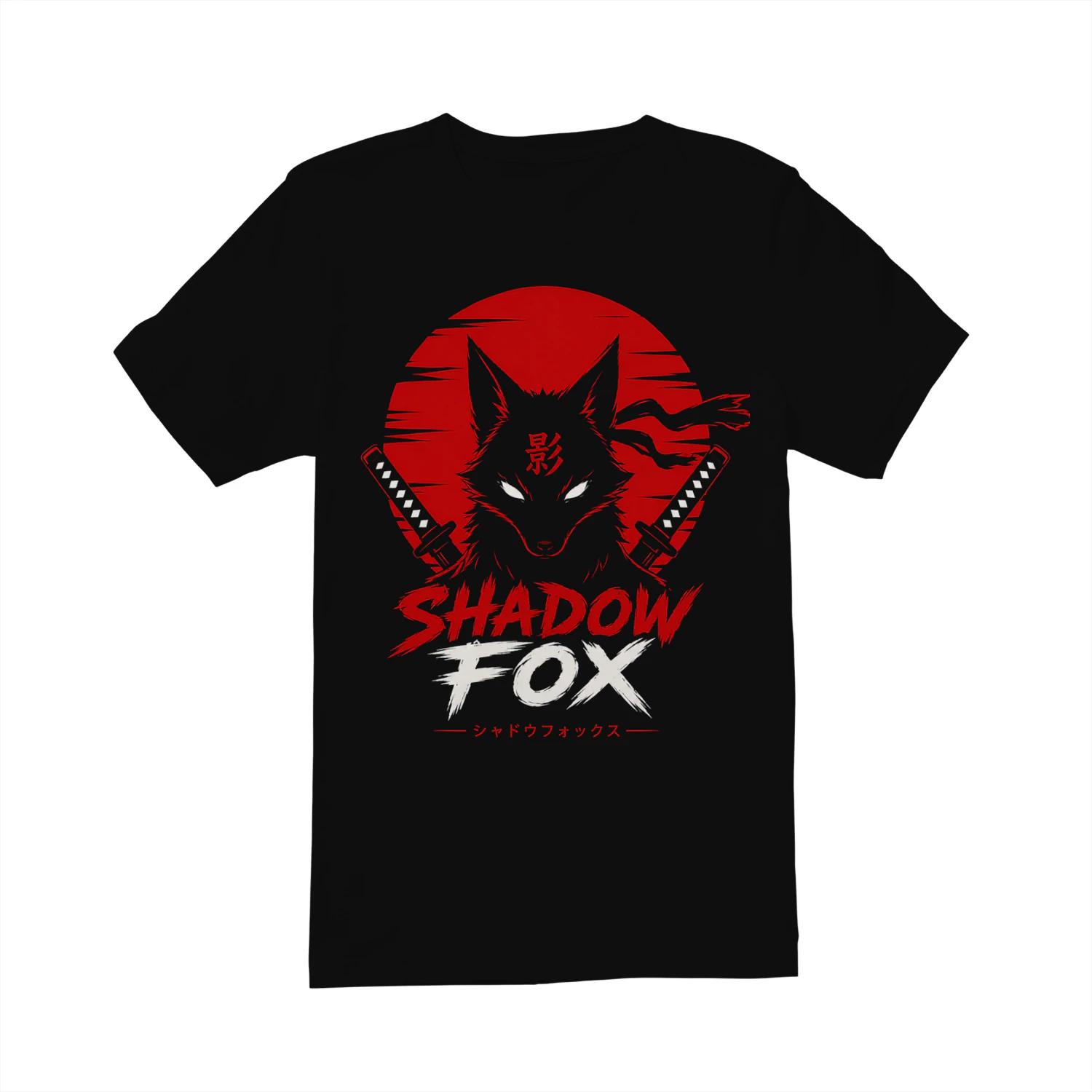 Shadow Fox Samurai T-Shirt – Japanese Anime Style Graphic Tee