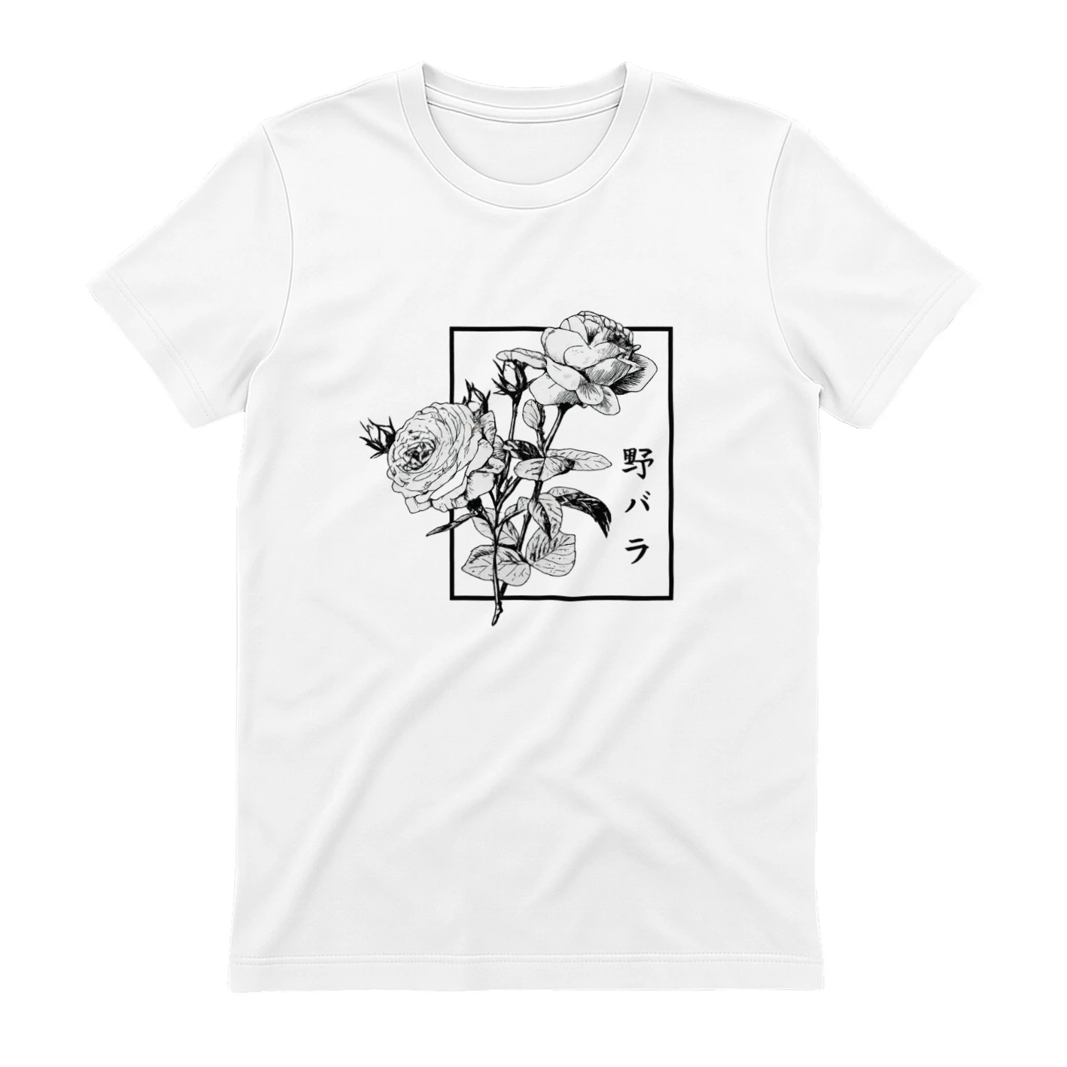 Wild Rose Japanese Streetwear Shirt 🌸 | Vintage Floral Graphic Tee for Anime & Aesthetic Lovers – Shop Today!