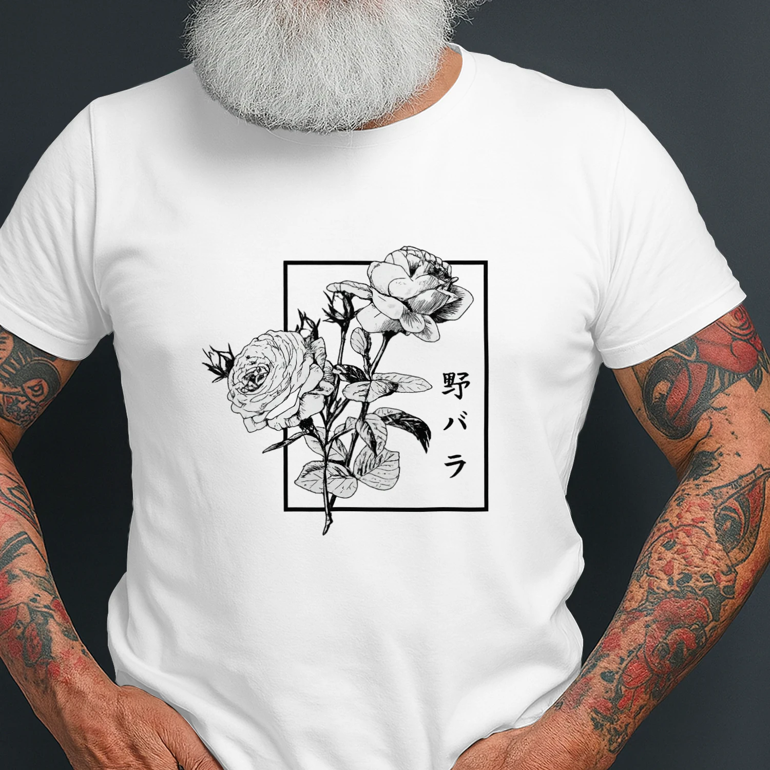 Wild Rose Japanese Streetwear Shirt 🌸 | Vintage Floral Graphic Tee for Anime & Aesthetic Lovers – Shop Today!