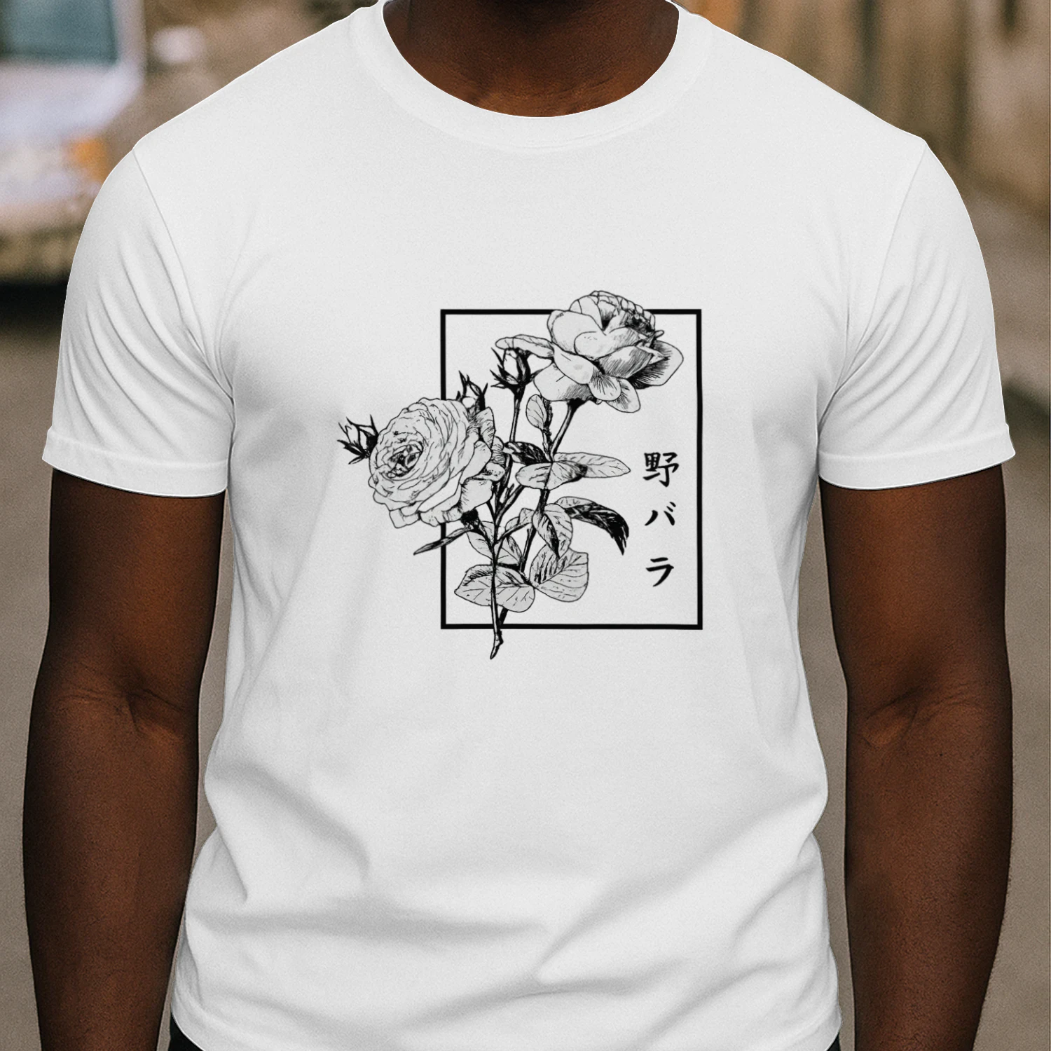 Wild Rose Japanese Streetwear Shirt 🌸 | Vintage Floral Graphic Tee for Anime & Aesthetic Lovers – Shop Today!