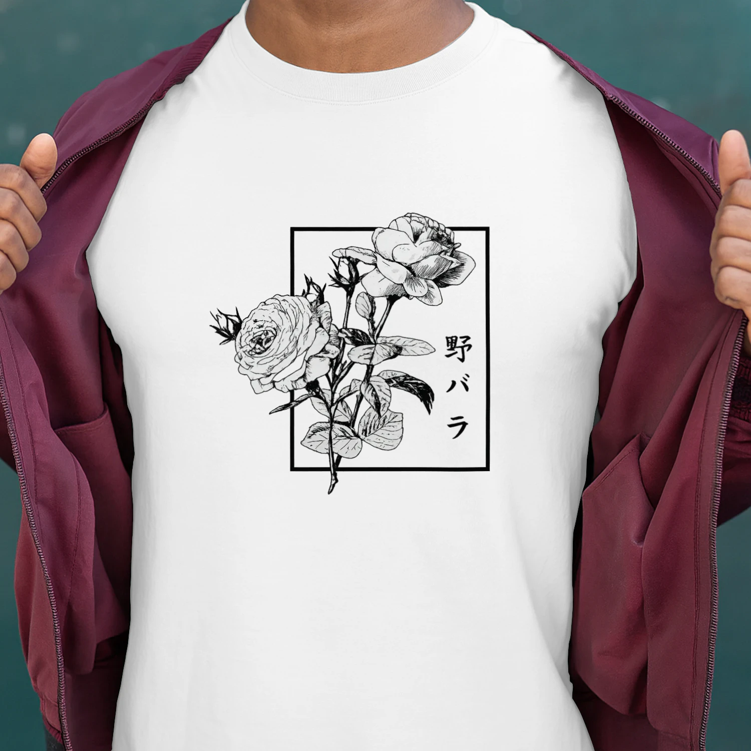 Wild Rose Japanese Streetwear Shirt 🌸 | Vintage Floral Graphic Tee for Anime & Aesthetic Lovers – Shop Today!