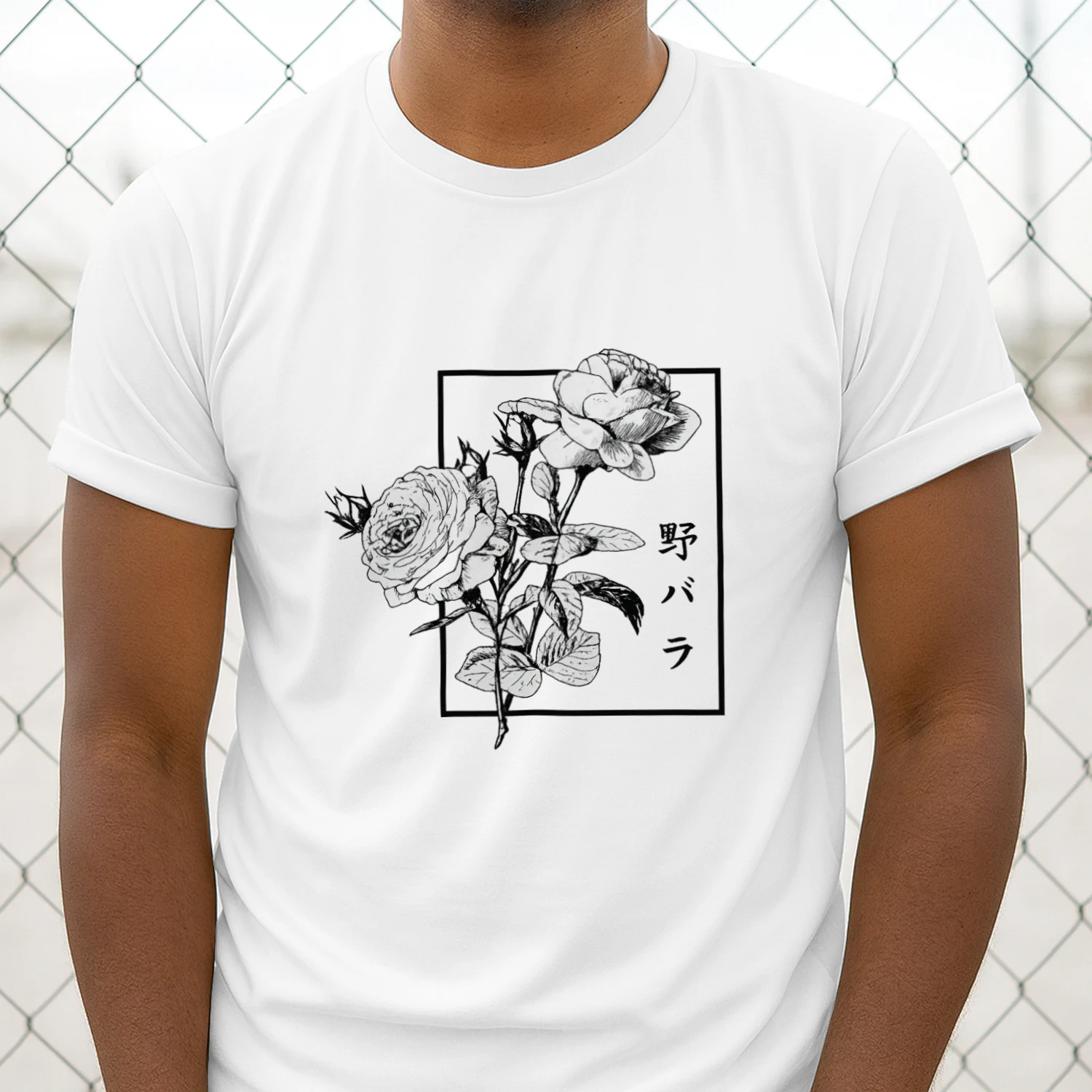 Wild Rose Japanese Streetwear Shirt 🌸 | Vintage Floral Graphic Tee for Anime & Aesthetic Lovers – Shop Today!