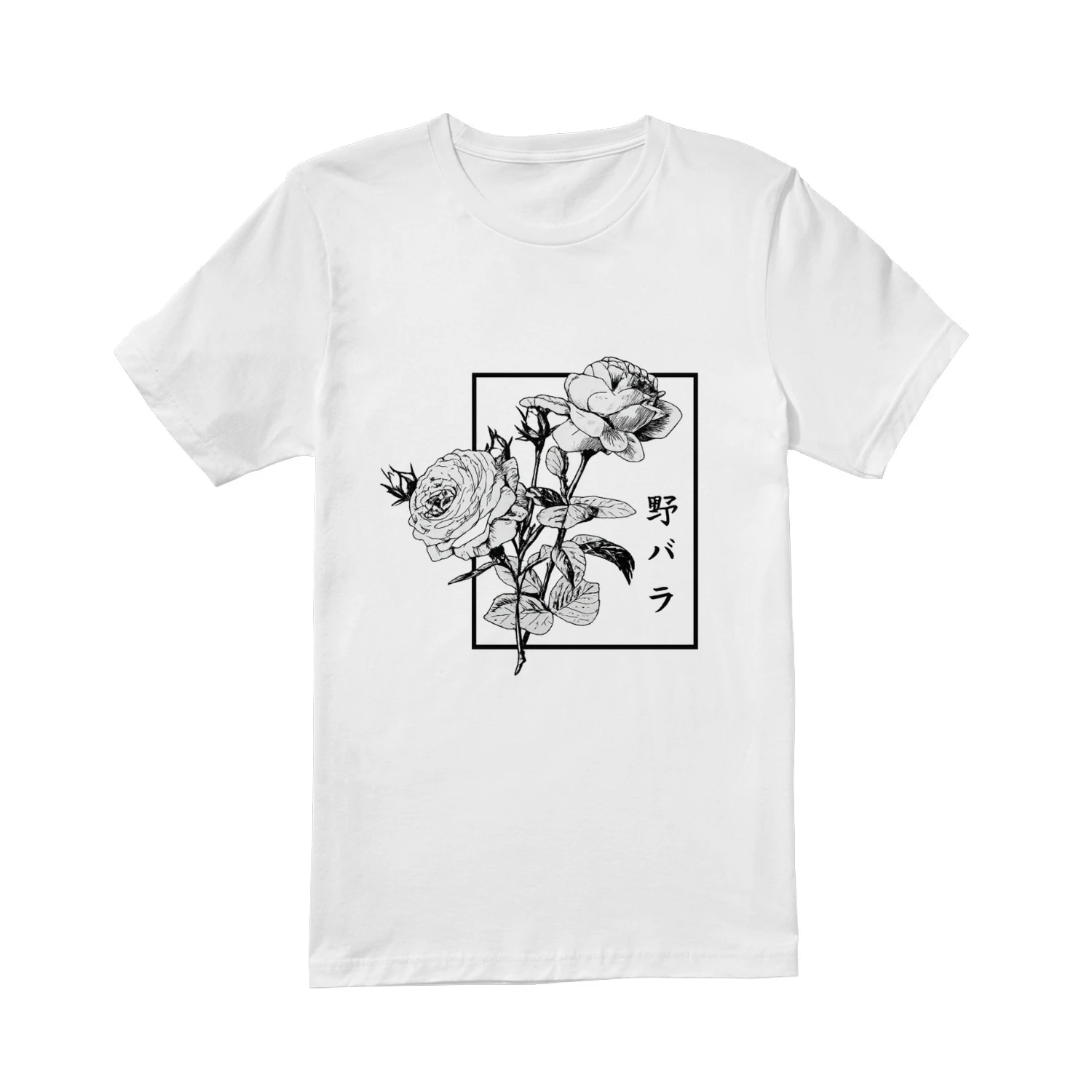 Wild Rose Japanese Streetwear Shirt 🌸 | Vintage Floral Graphic Tee for Anime & Aesthetic Lovers – Shop Today!