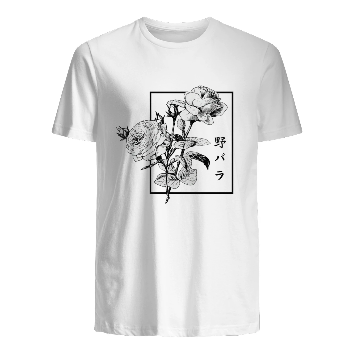 Wild Rose Japanese Streetwear Shirt 🌸 | Vintage Floral Graphic Tee for Anime & Aesthetic Lovers – Shop Today!