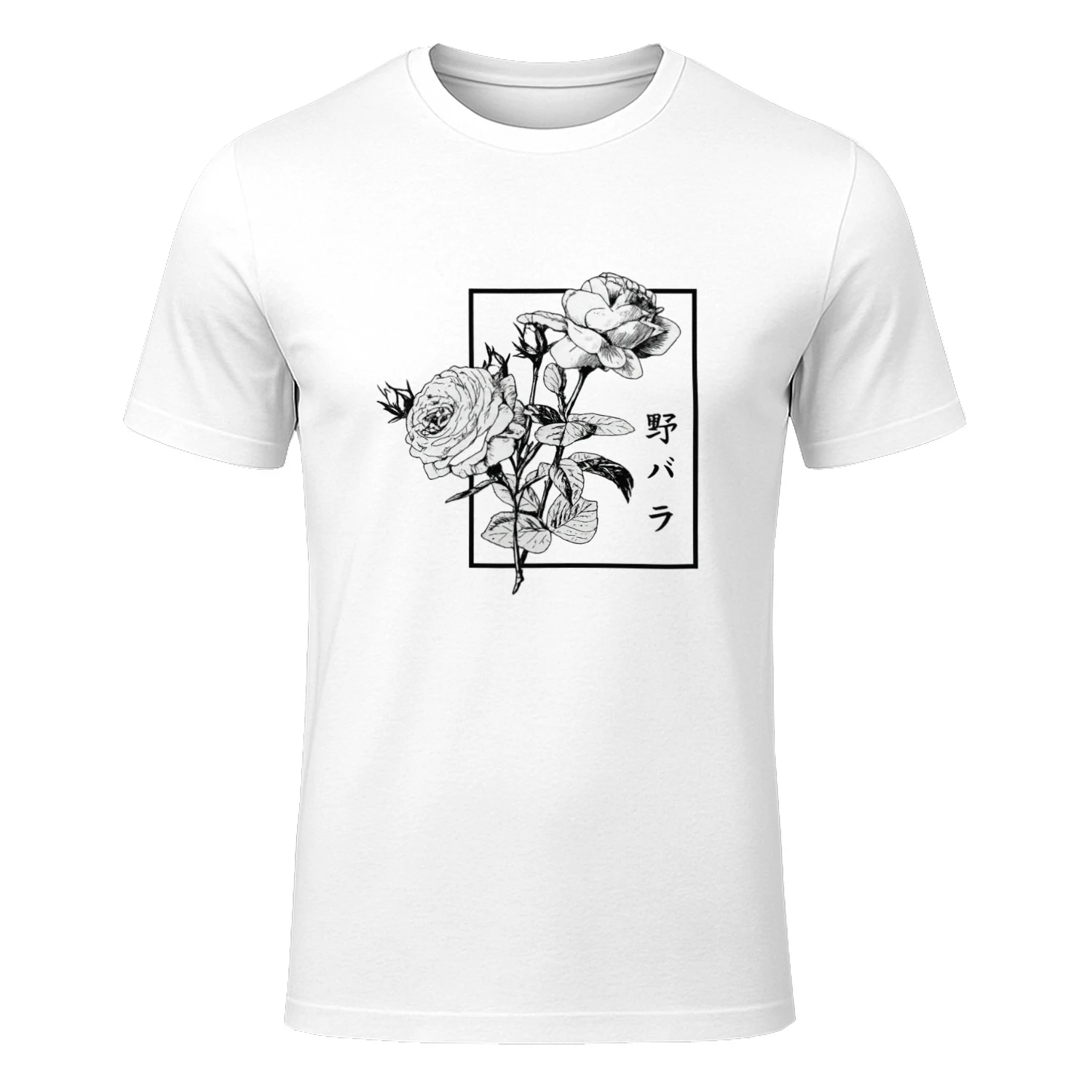 Wild Rose Japanese Streetwear Shirt 🌸 | Vintage Floral Graphic Tee for Anime & Aesthetic Lovers – Shop Today!