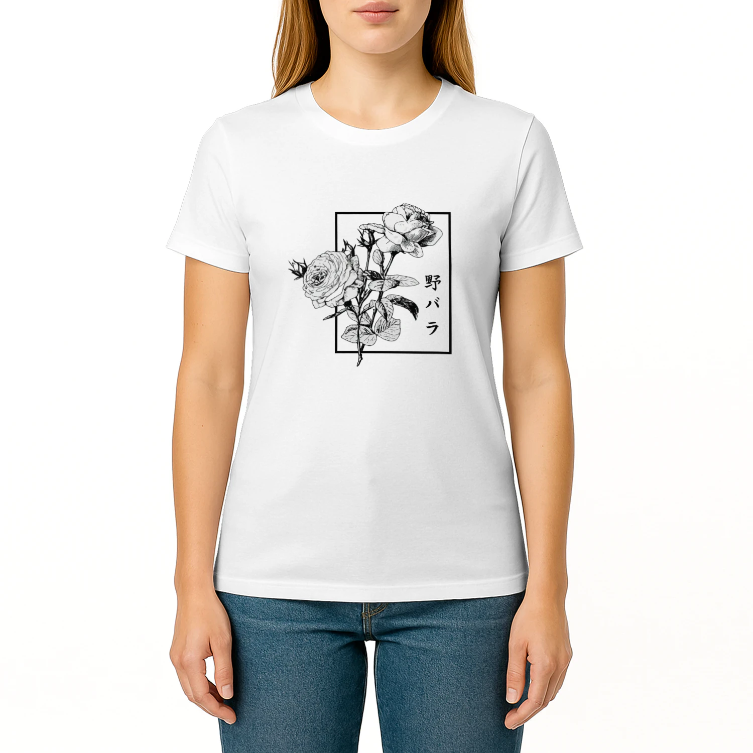 Wild Rose Japanese Streetwear Shirt 🌸 | Vintage Floral Graphic Tee for Anime & Aesthetic Lovers – Shop Today!