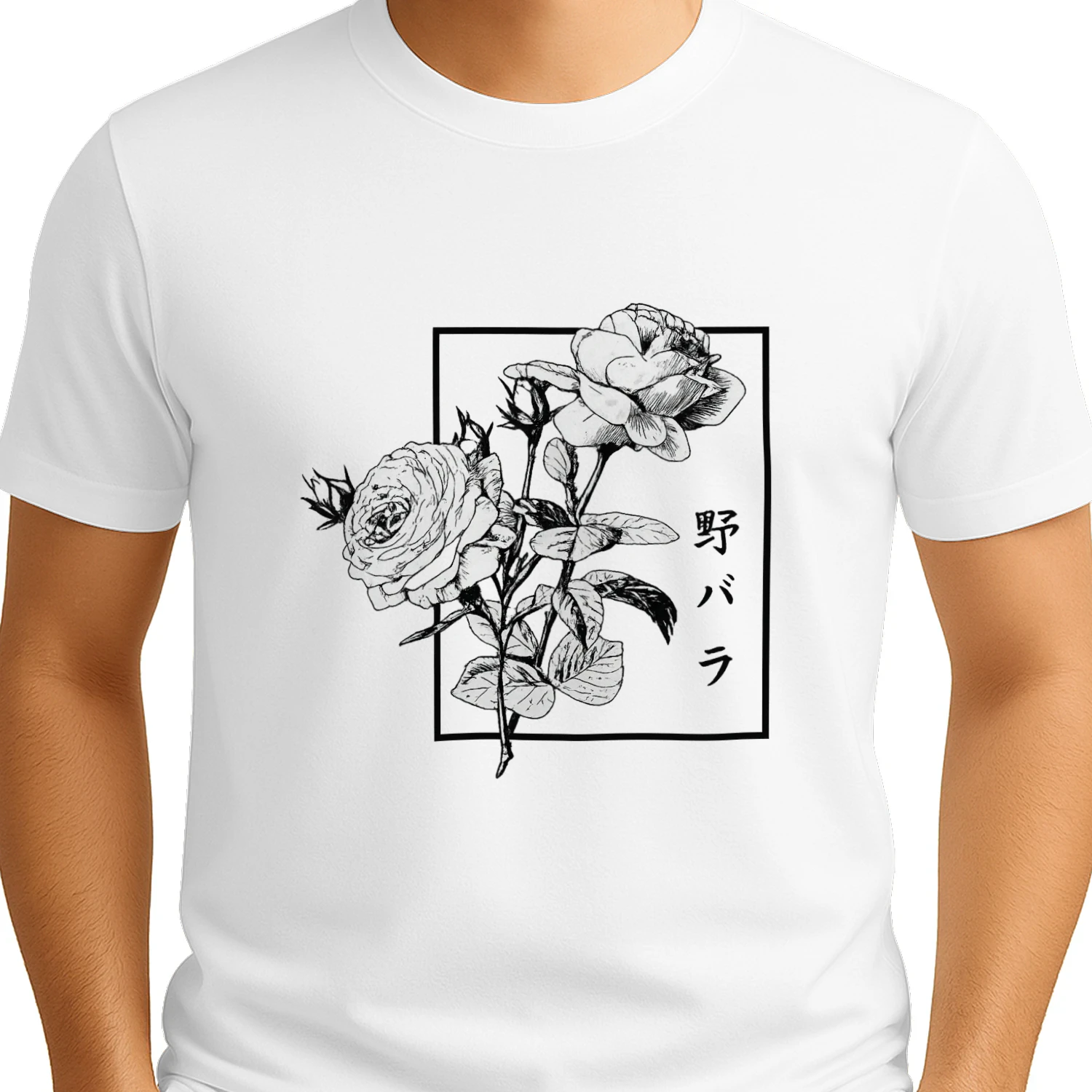 Wild Rose Japanese Streetwear Shirt 🌸 | Vintage Floral Graphic Tee for Anime & Aesthetic Lovers – Shop Today!