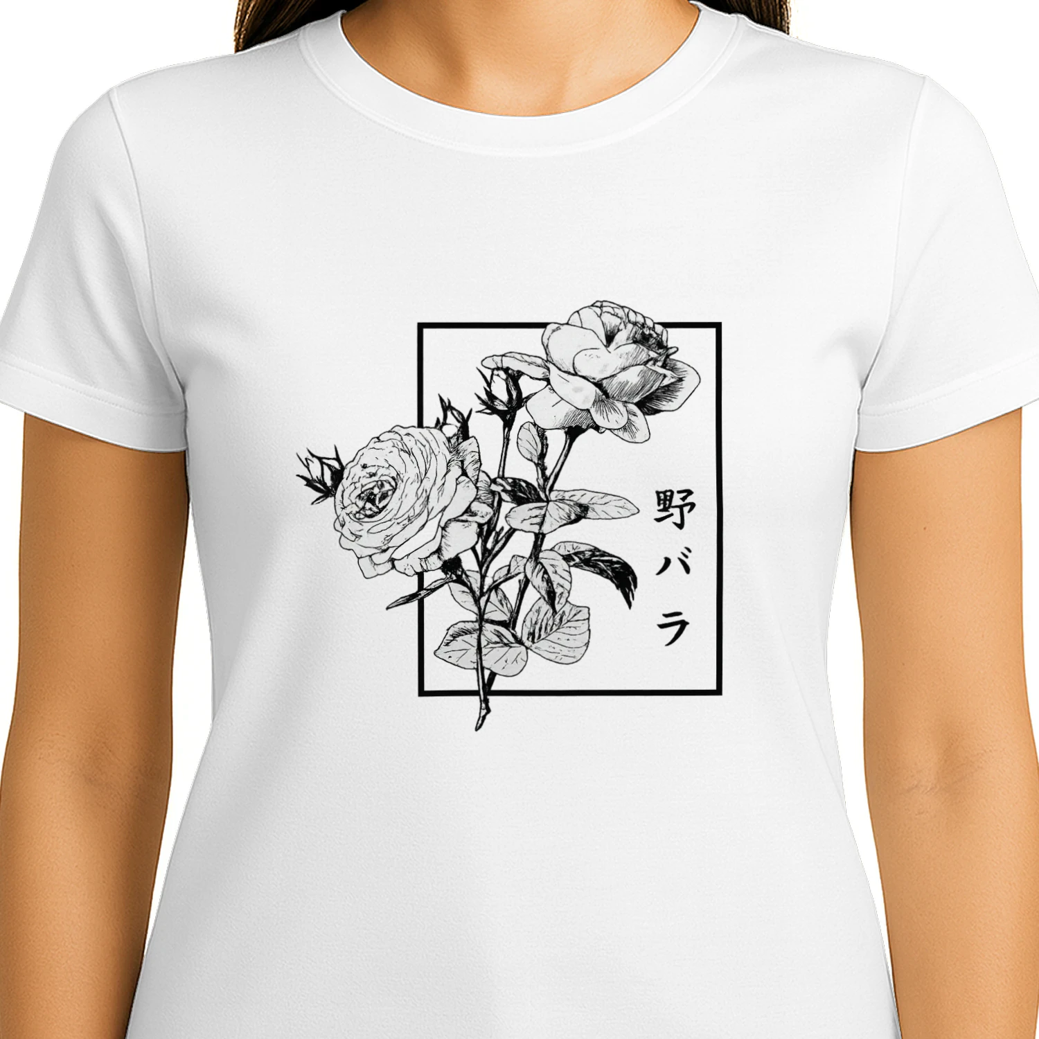 Wild Rose Japanese Streetwear Shirt 🌸 | Vintage Floral Graphic Tee for Anime & Aesthetic Lovers – Shop Today!