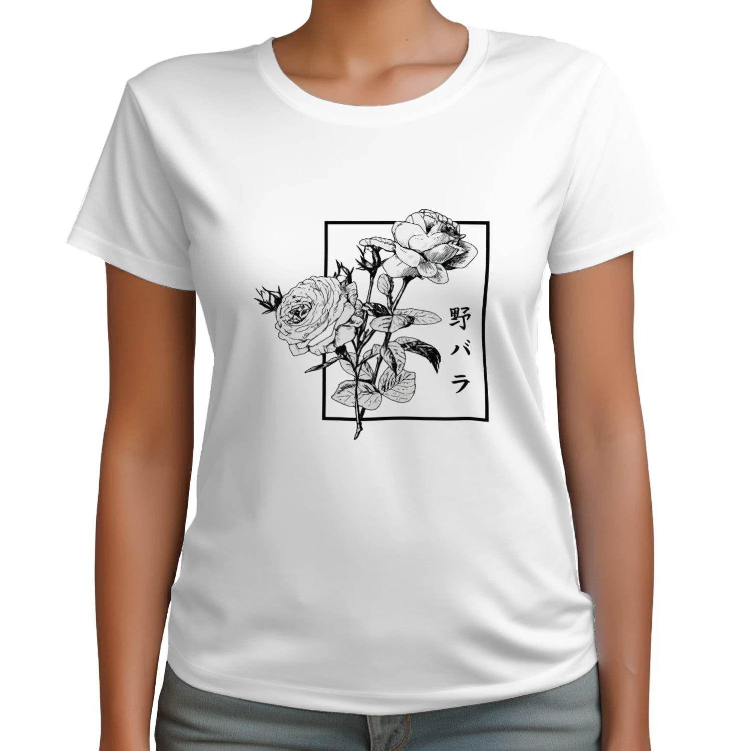 Wild Rose Japanese Streetwear Shirt 🌸 | Vintage Floral Graphic Tee for Anime & Aesthetic Lovers – Shop Today!