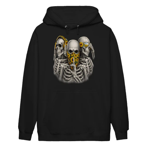 Sunflower Skull Hear No Evil See No Evil Speak No Evil