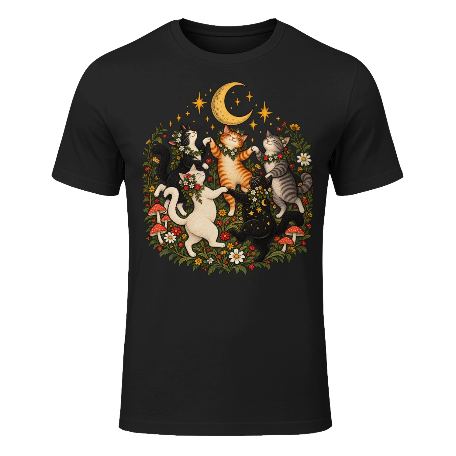 Vintage Katzen T-Shirt – Midnight Cat Dance