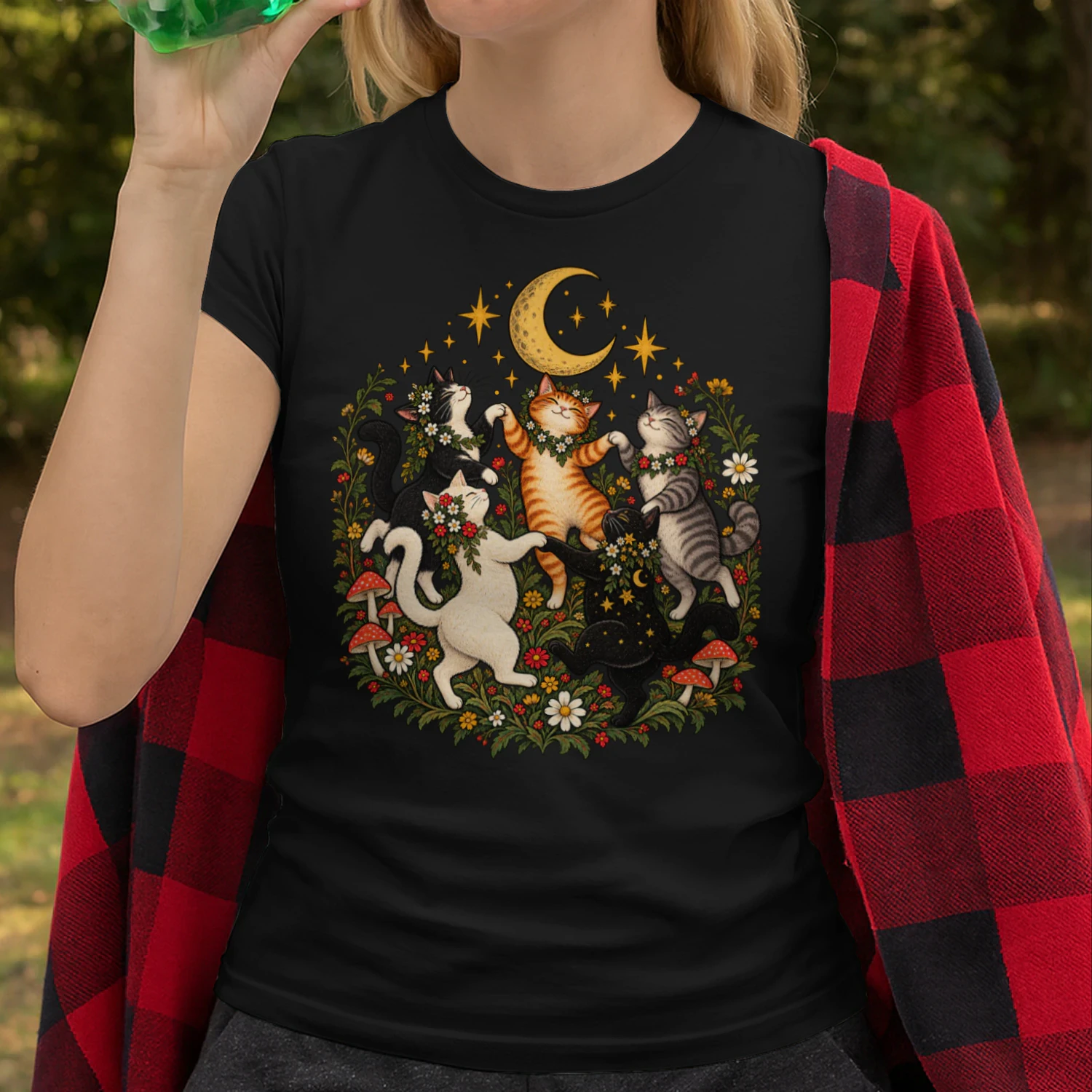 Vintage Katzen T-Shirt – Midnight Cat Dance