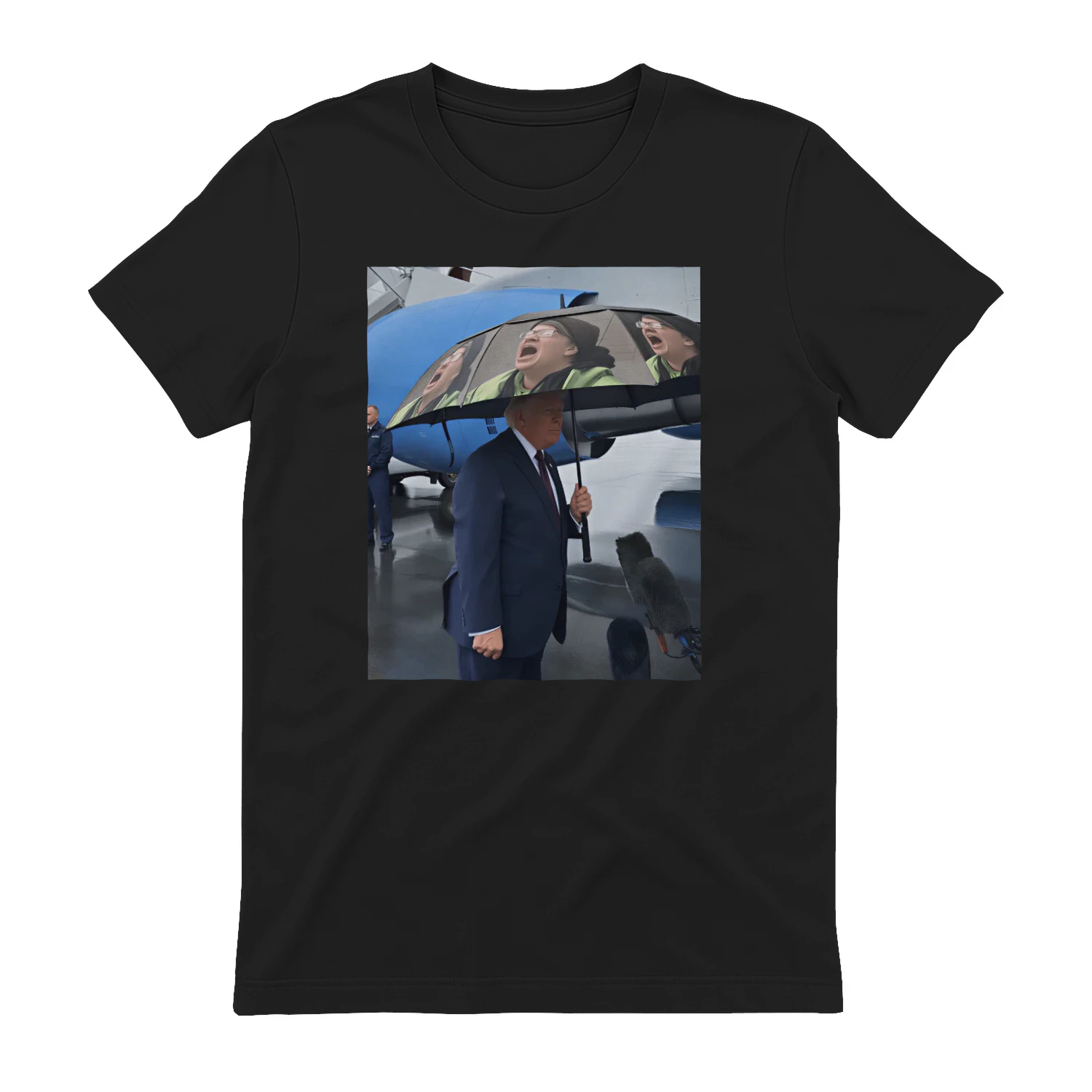 Trump with funny umbrella 