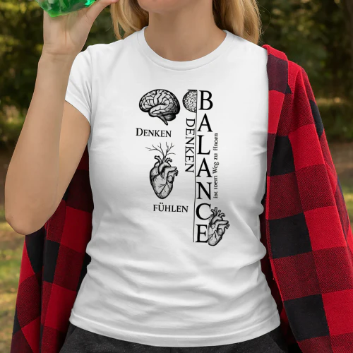 Balance Gehirn & Herz T-Shirt | Minimalistisches Anatomie-Design | Unisex Statement Shirt