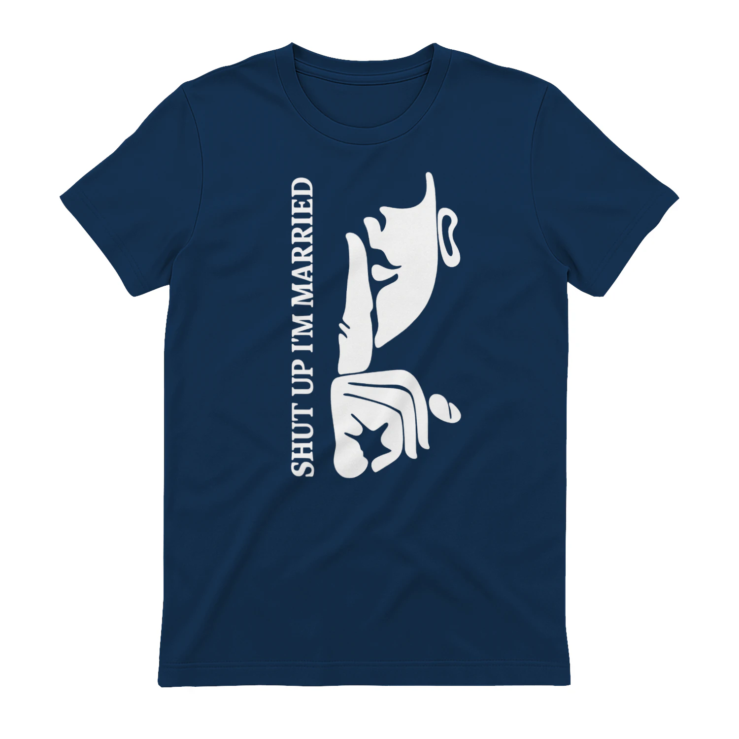 Shut Up I'm Married | Funny Shh Gesture Graphic T-Shirt | Minimalist Couple Tee