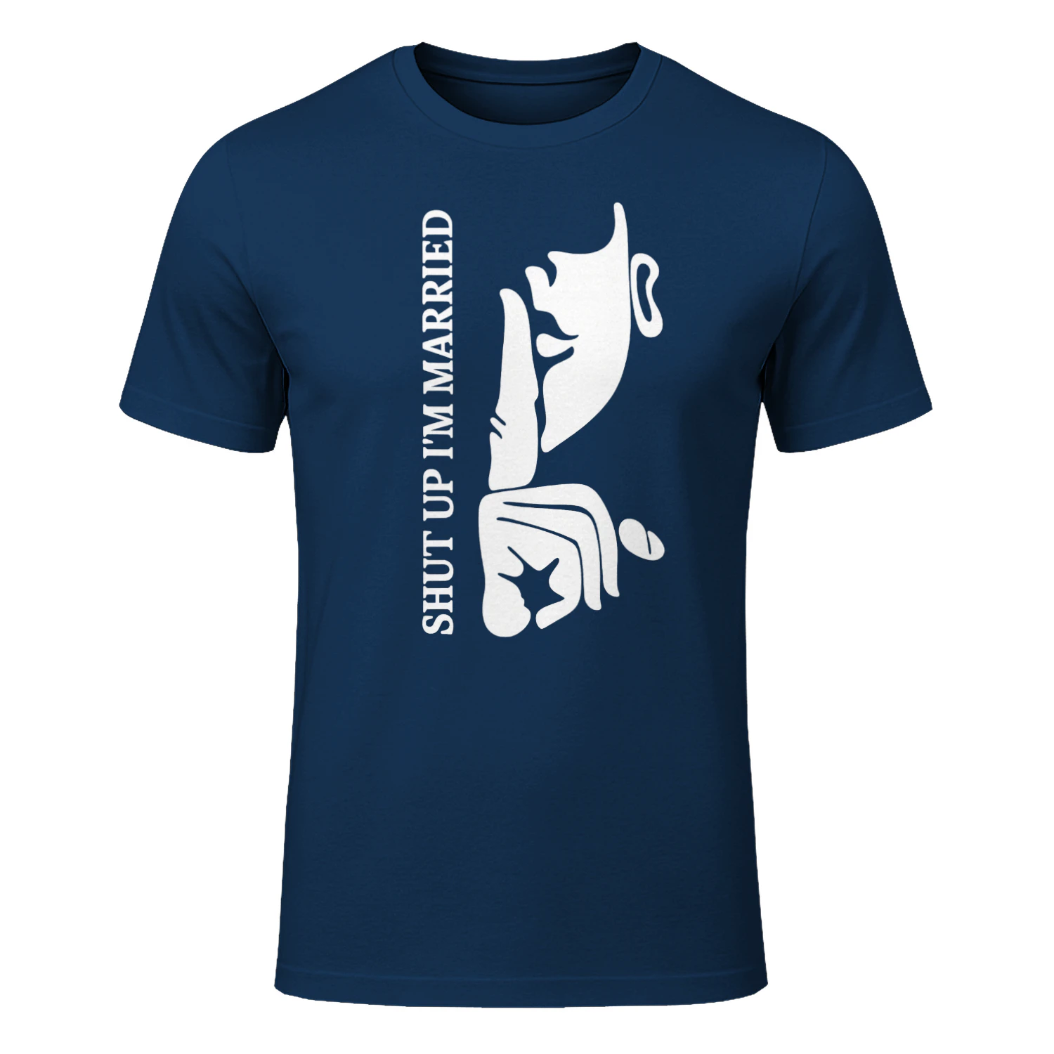 Shut Up I'm Married | Funny Shh Gesture Graphic T-Shirt | Minimalist Couple Tee