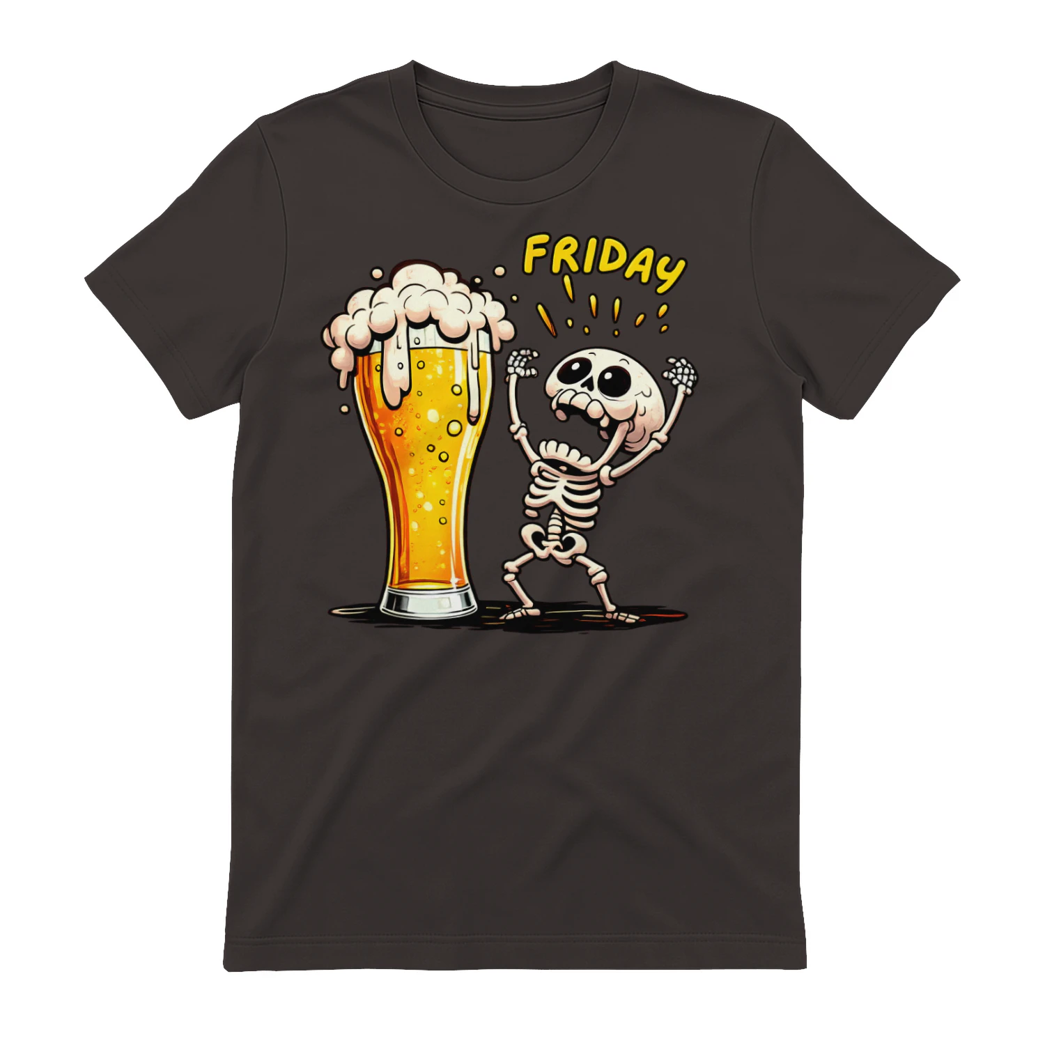 Finally Friday Beer Skeleton Funny T-Shirt