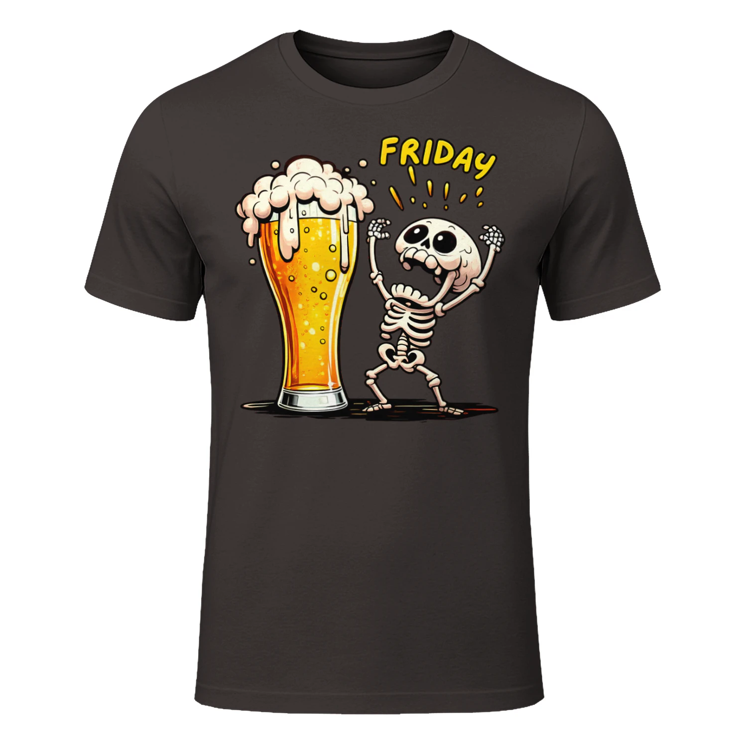 Finally Friday Beer Skeleton Funny T-Shirt