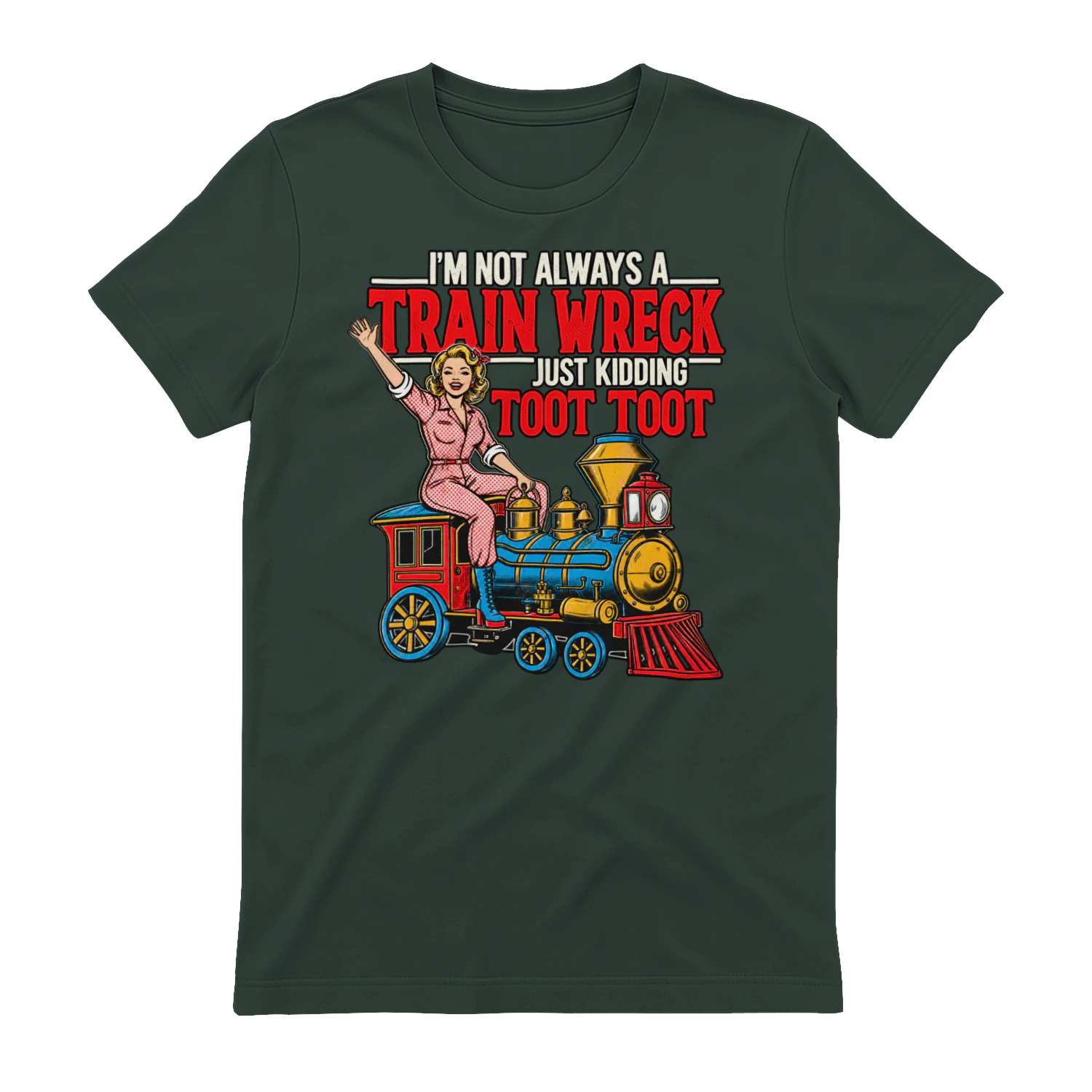 I’m Not Always a Train Wreck T-Shirt 🚂 Funny Vintage Train Shirt for Train Lovers & Railfans – Get Yours!