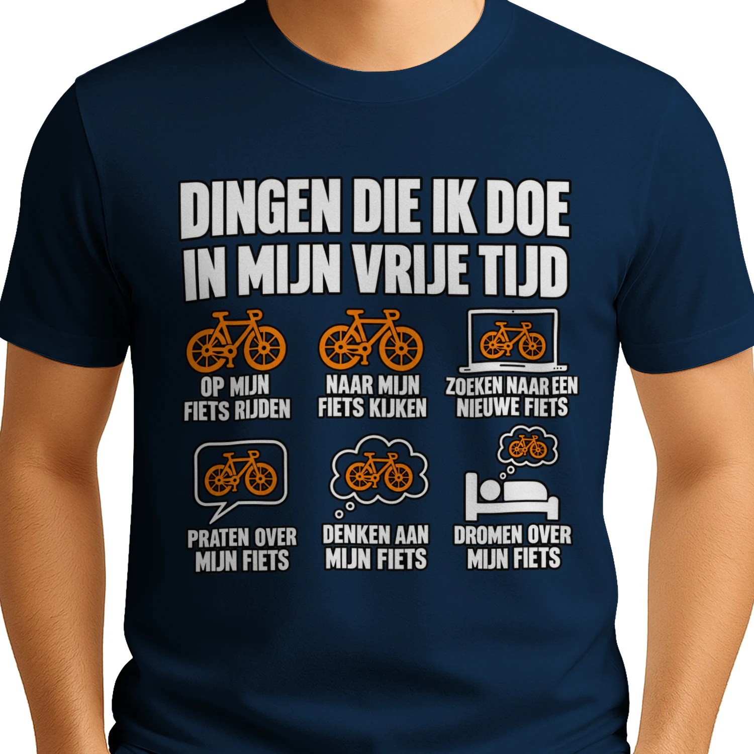 Dingen Die Ik In Mijn Vrije Tijd Doe T-Shirt 🚴 | Grappig Fietsshirt voor Fietsers, Fietsliefhebbers & Wielrenners | Bestel Nu!