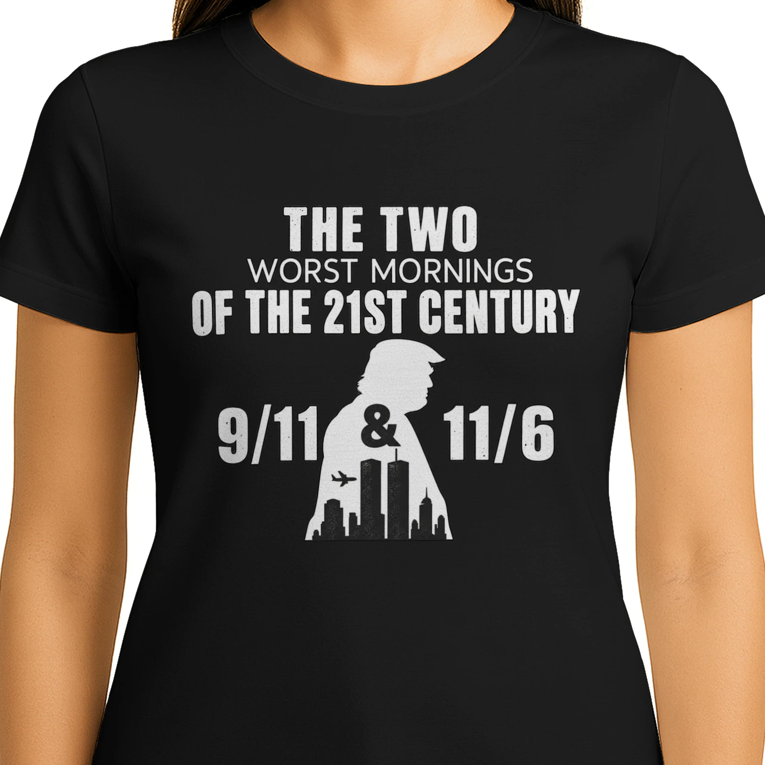 The Two Worst Mornings of the 21st Century 9/11 Memorial Tribute T-Shirt | September 11 Remembrance Shirt | Never Forget