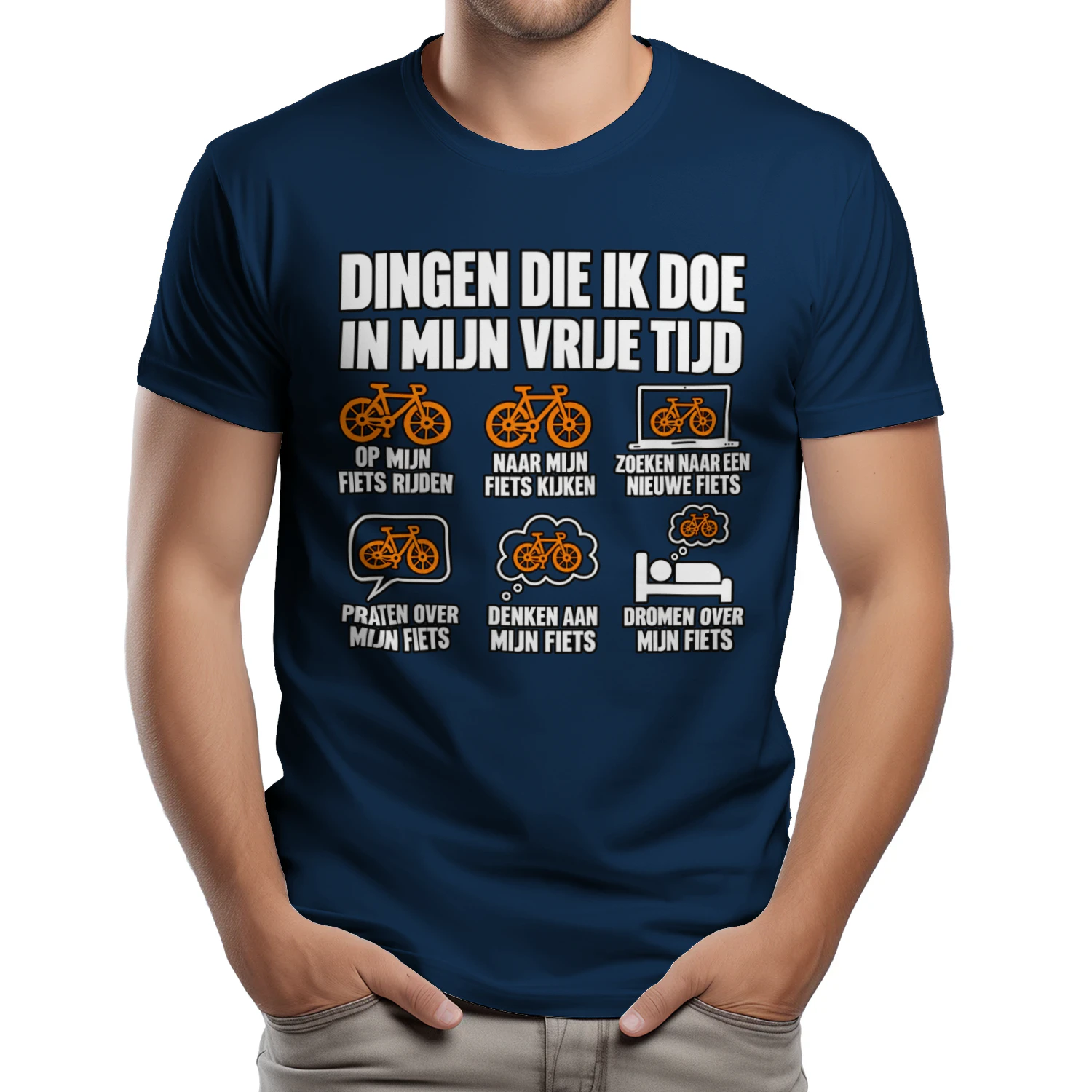 Dingen Die Ik In Mijn Vrije Tijd Doe T-Shirt 🚴 | Grappig Fietsshirt voor Fietsers, Fietsliefhebbers & Wielrenners | Bestel Nu!