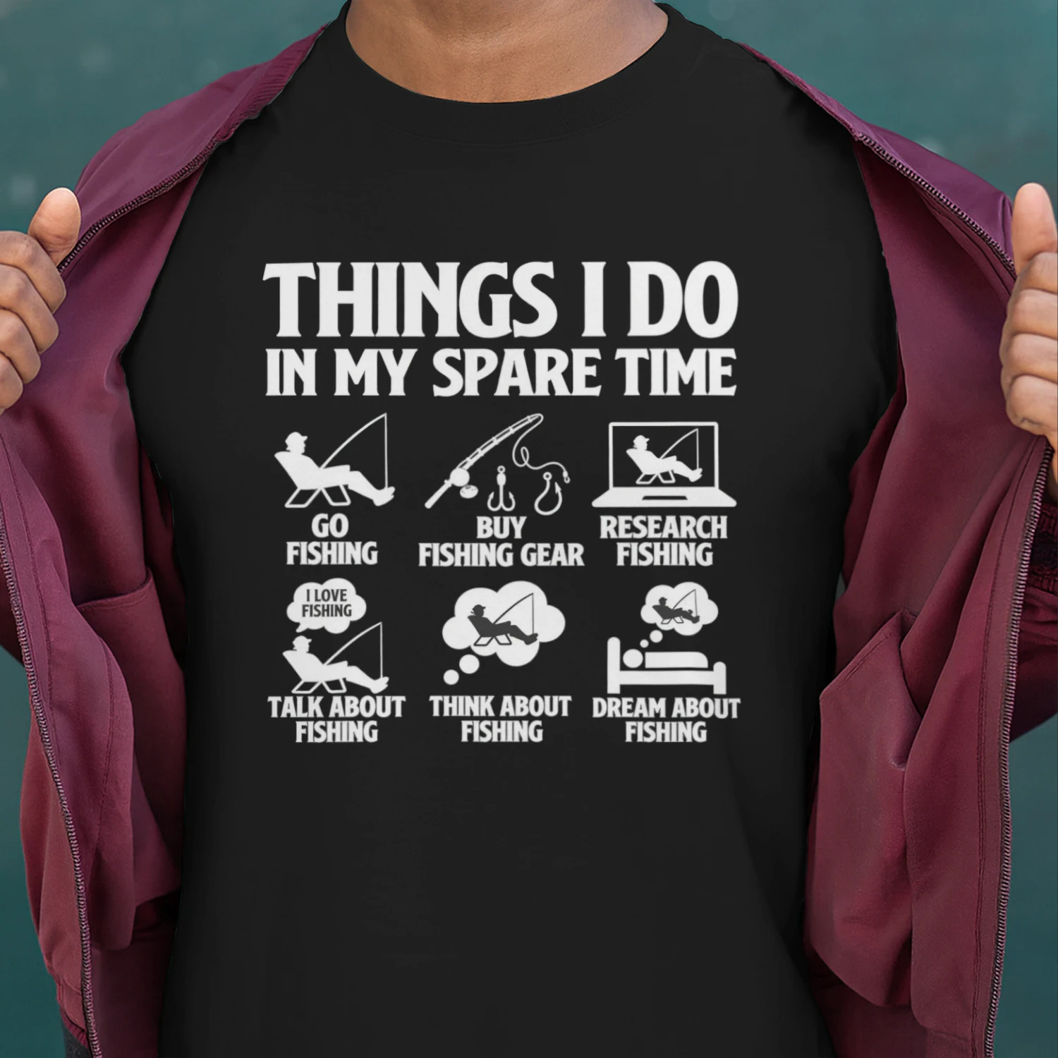 Things I Do in My Spare Time T-Shirt 🎣 | Funny Fishing Shirt for Fishermen, Anglers & Fishing Lovers | Get Yours!